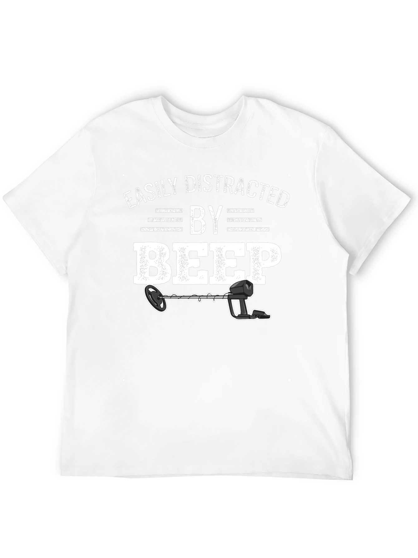Black Easily Distracted By Beep Metal Detector T-Shirt view 12