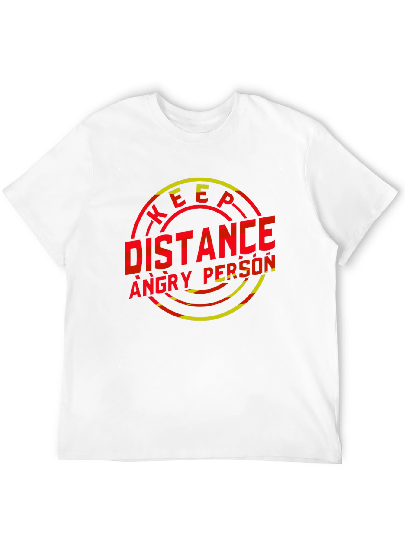 Black Keep Distance Angry Person Graphic T-Shirt view 12