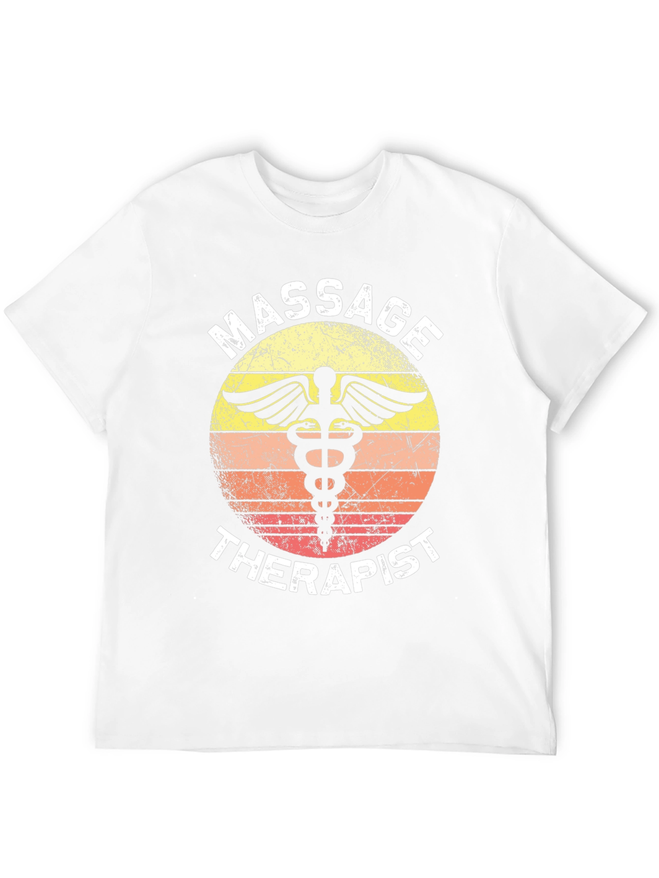 Black Massage Therapist T-Shirt Retro Caduceus Gift view 12