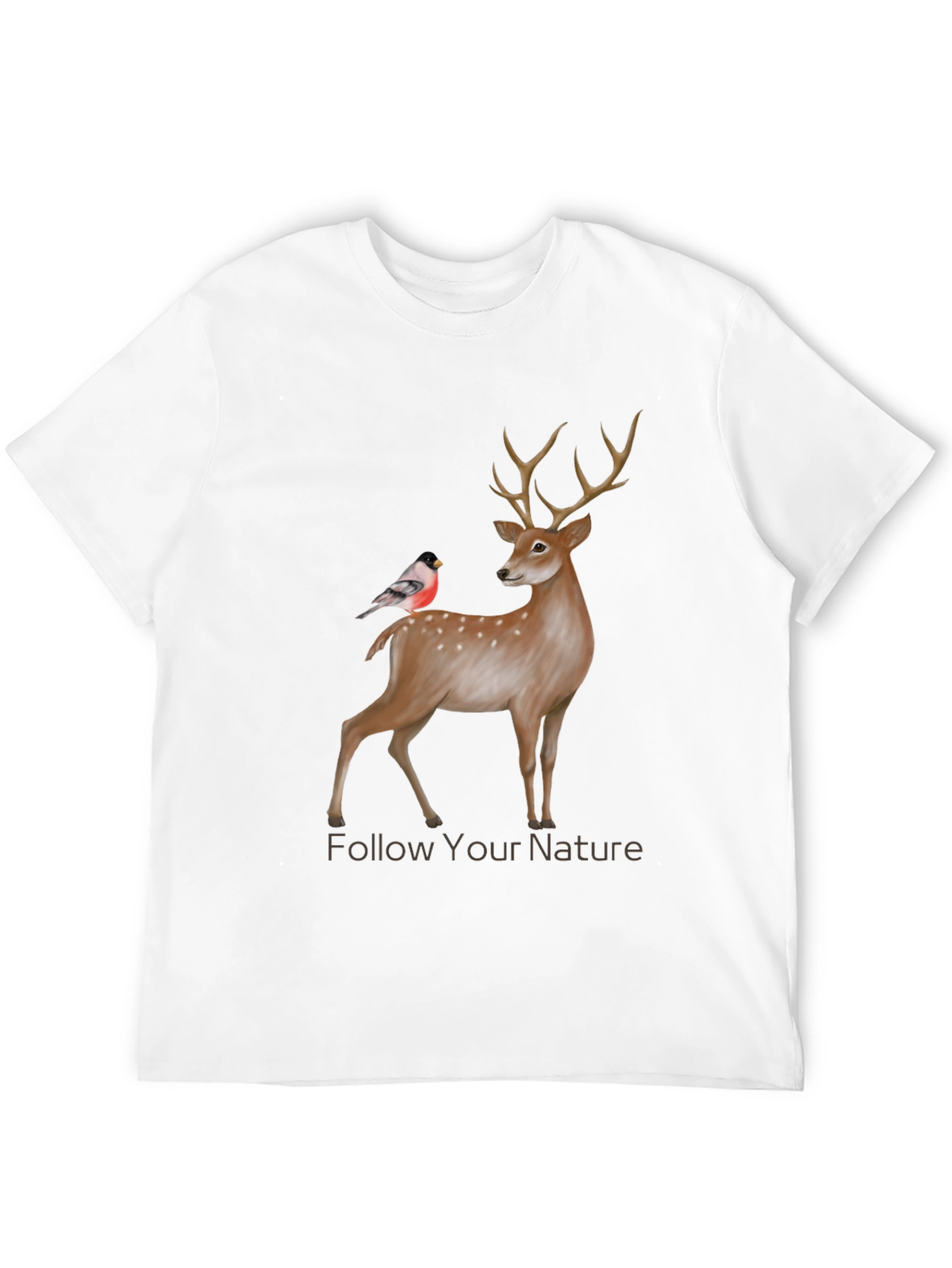 Black Nature Deer & Bird Graphic Tee view 12