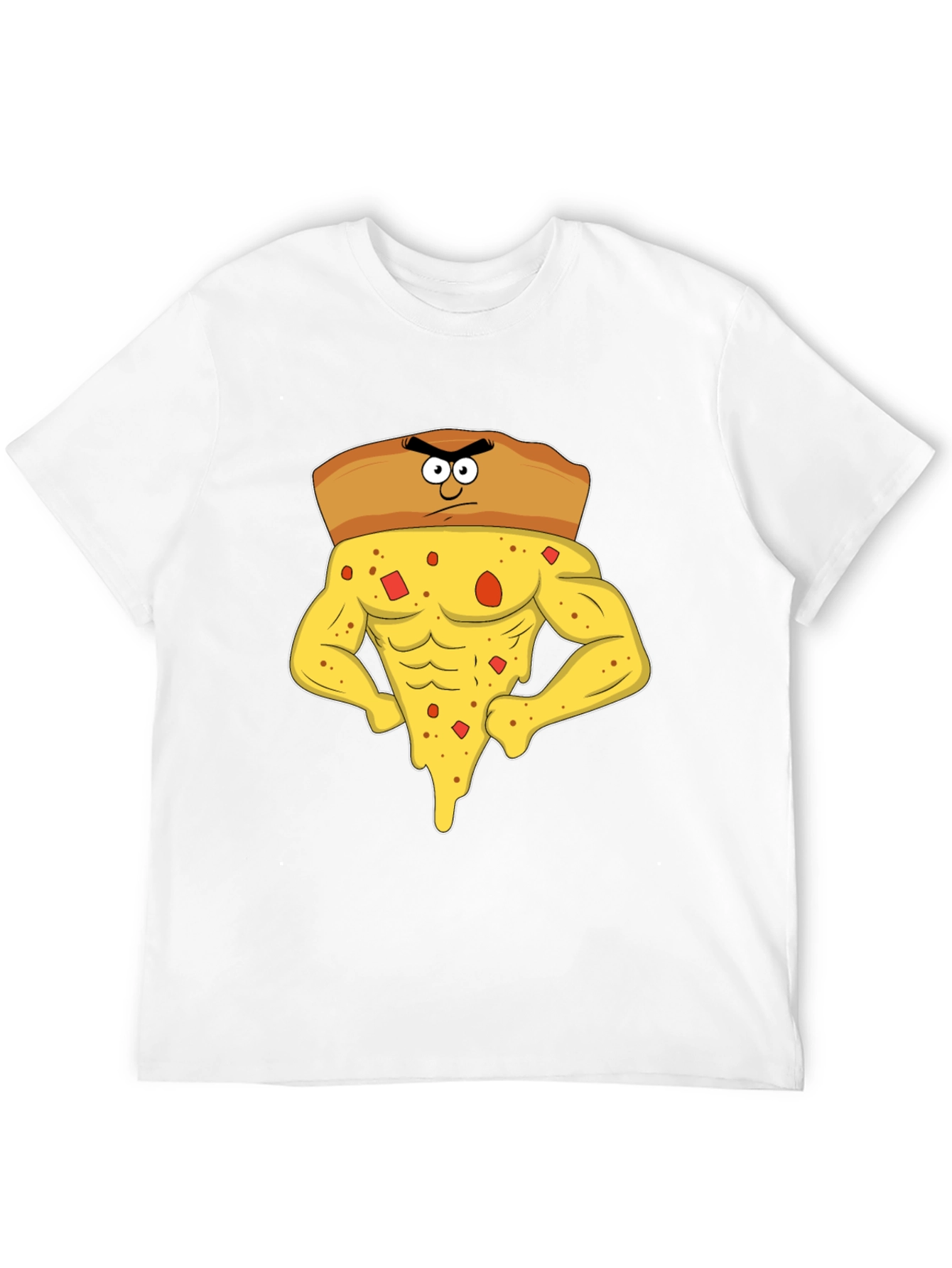 Black Muscle Slice T-Shirt - Funny Cartoon Graphic Tee view 12