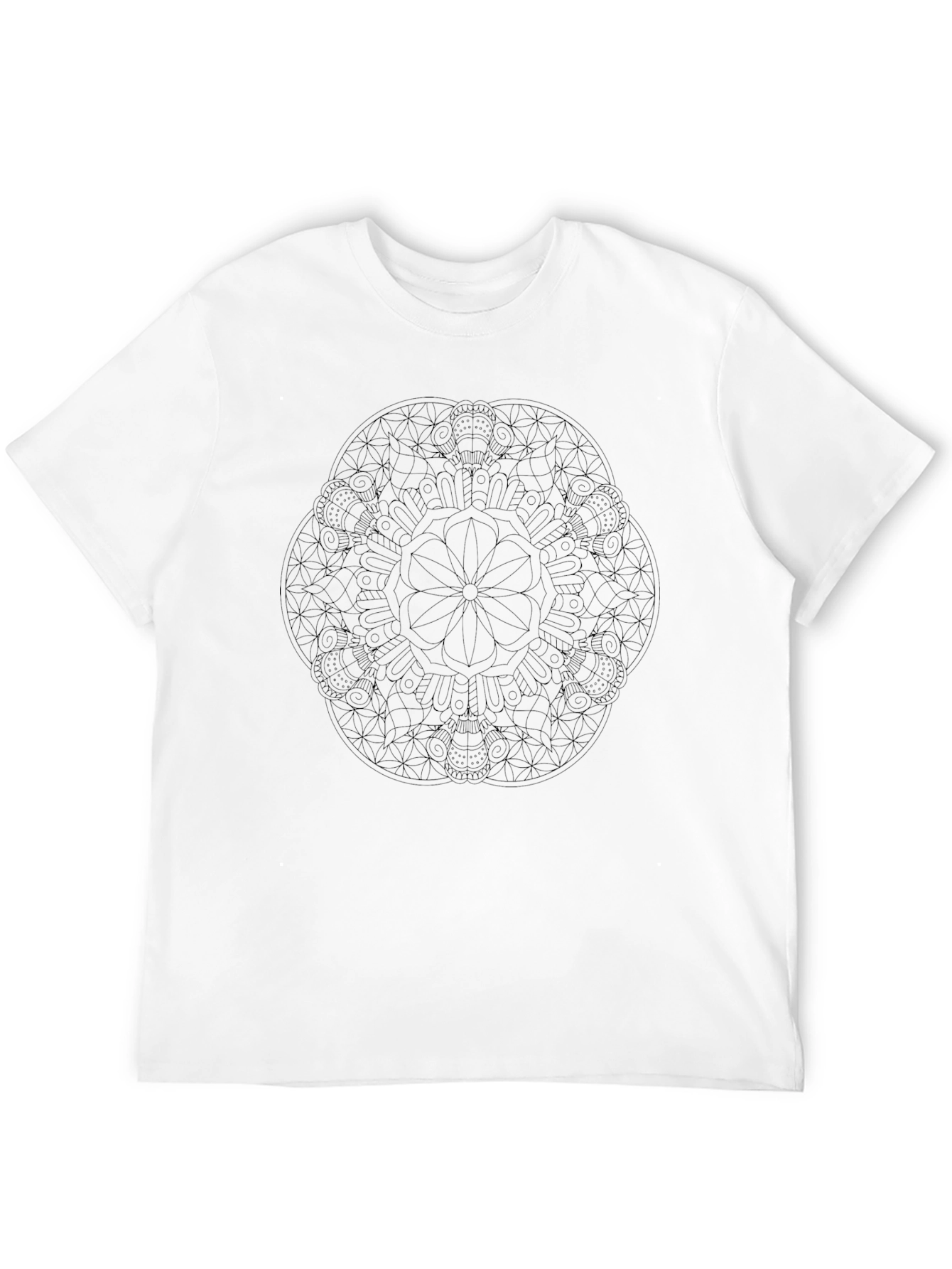 Black Black Mandala Graphic Tee - Stylish Men's T-Shirt view 12