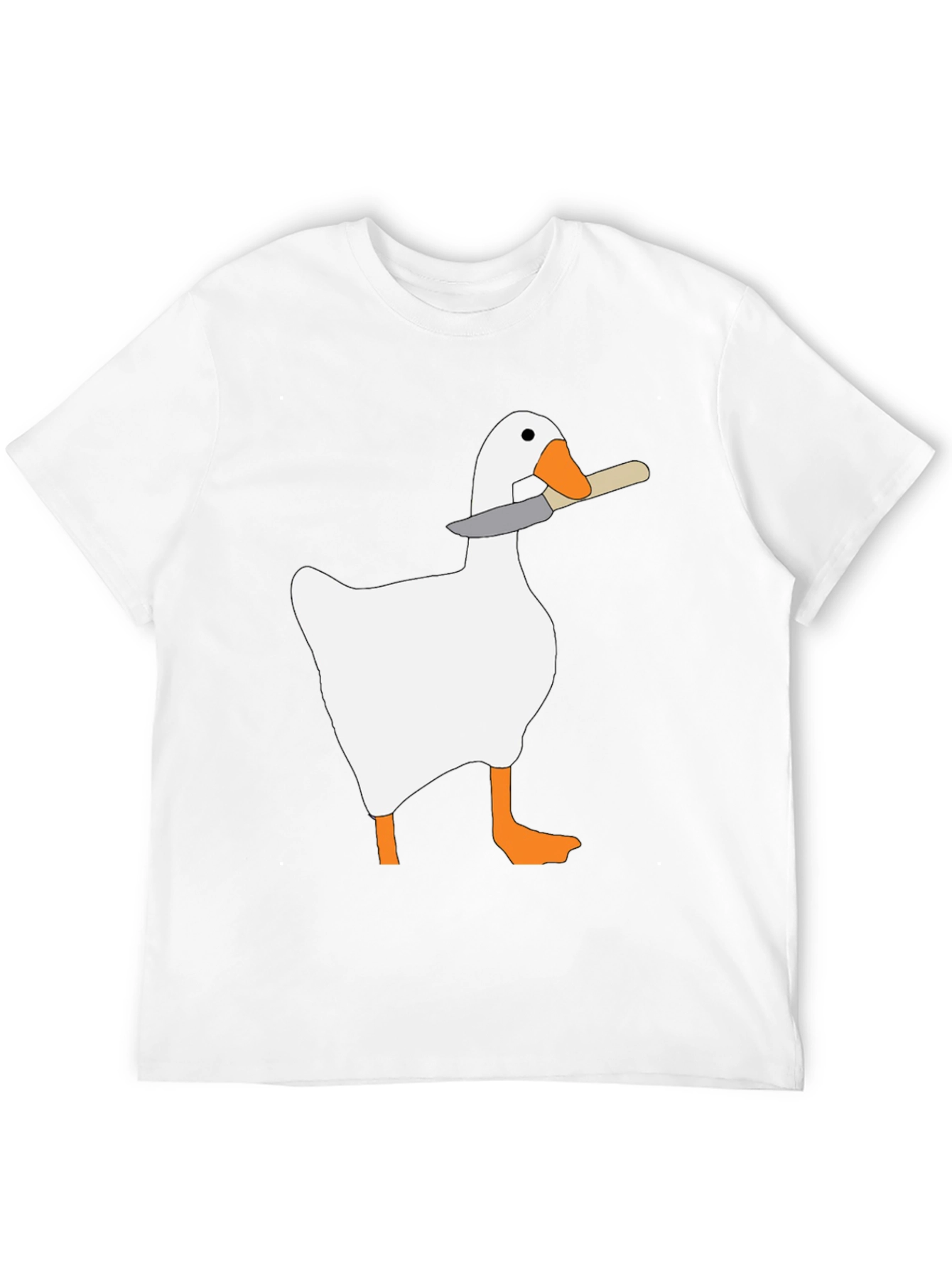 Black Goose With Knife T-Shirt - Funny Graphic Tee view 12