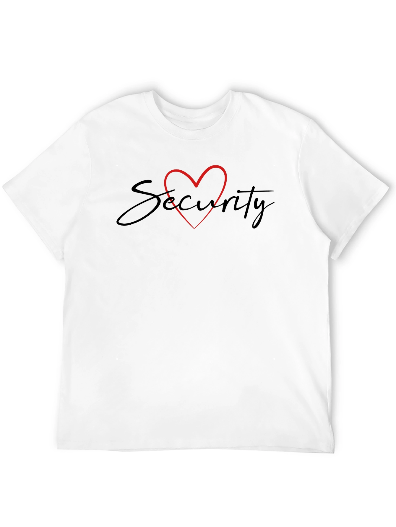 Black Security Heart Black T-Shirt view 12