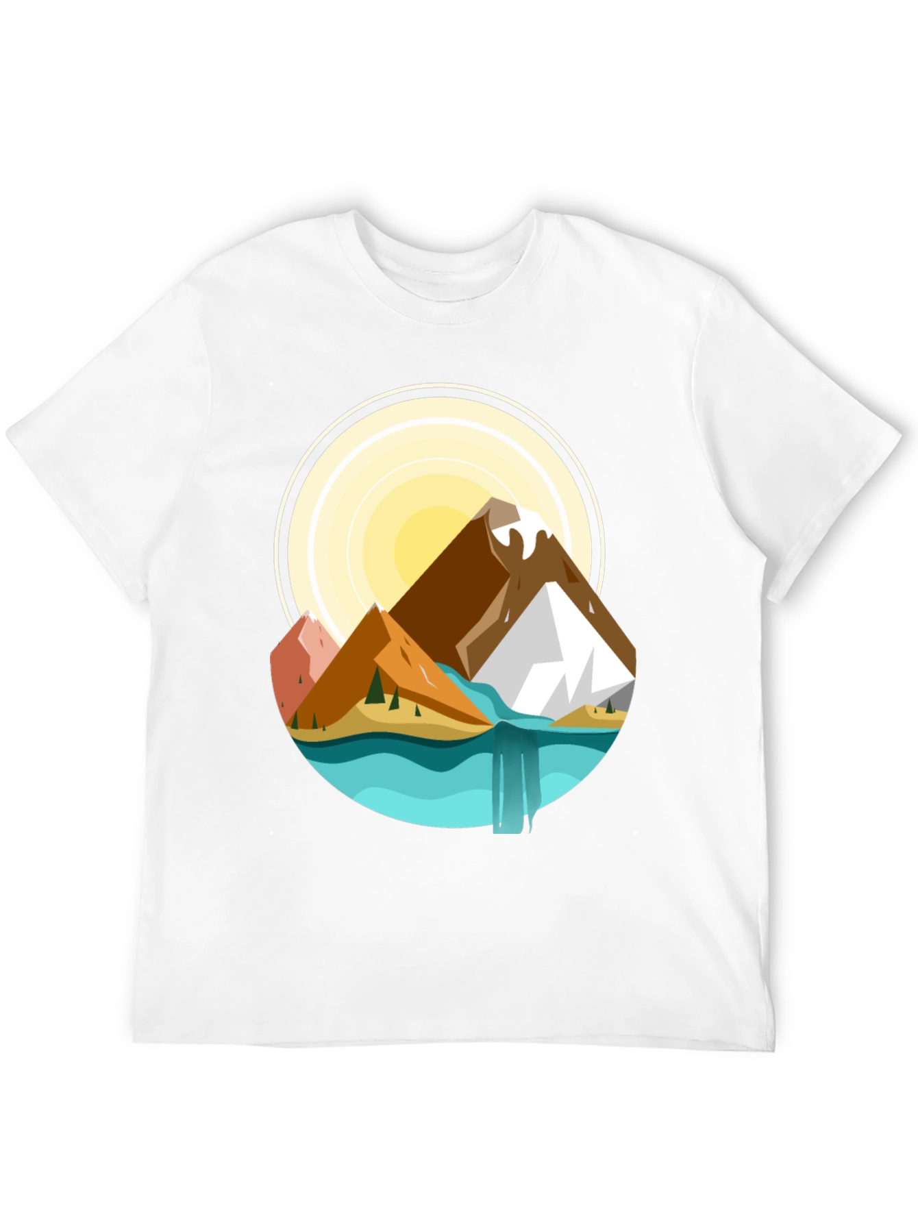 Mountain Scene Graphic T-Shirt - Nature Adventure Tee - 12