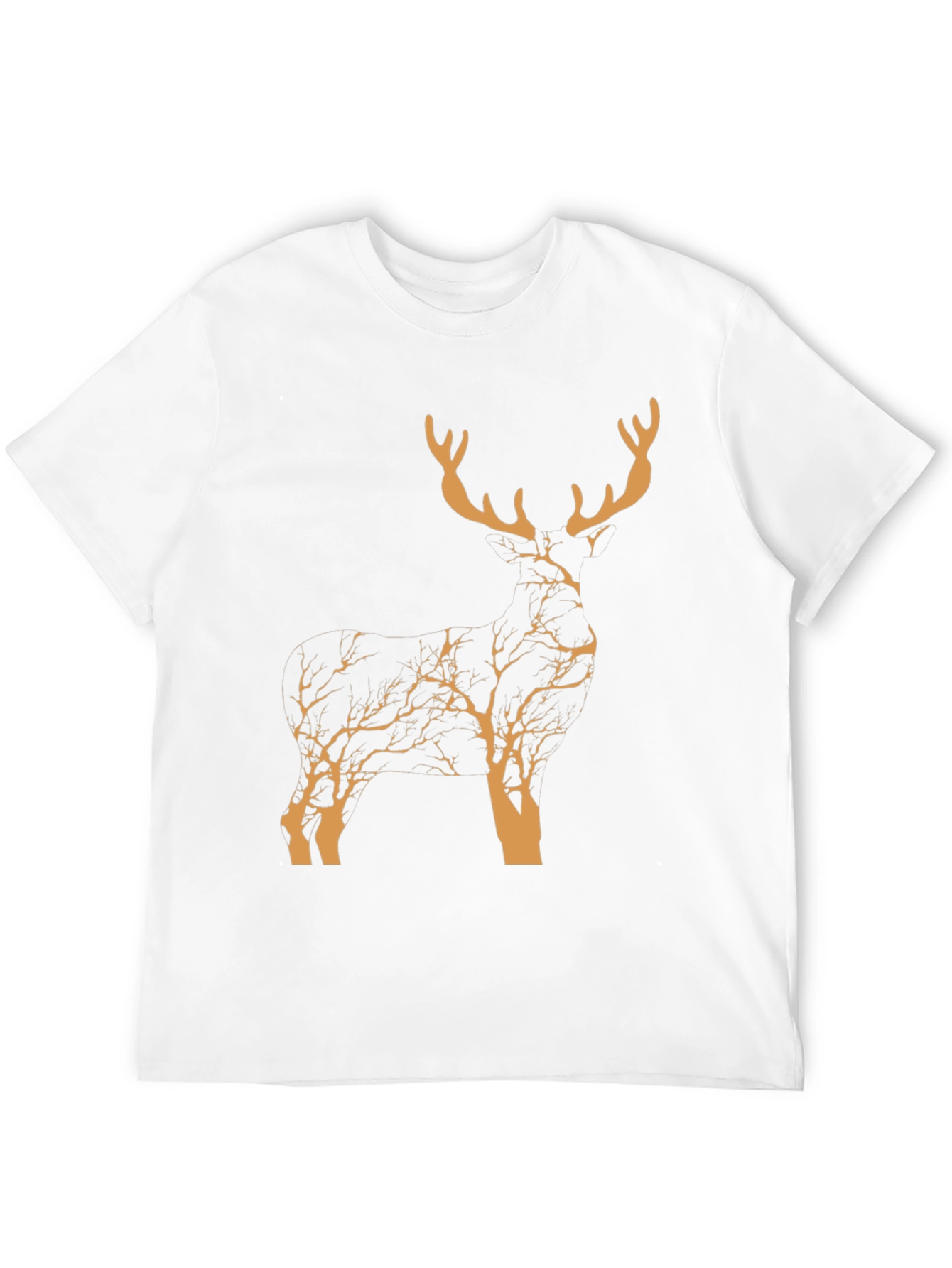 Black Stylish Deer Silhouette Graphic T-Shirt - Nature Inspired Design view 12
