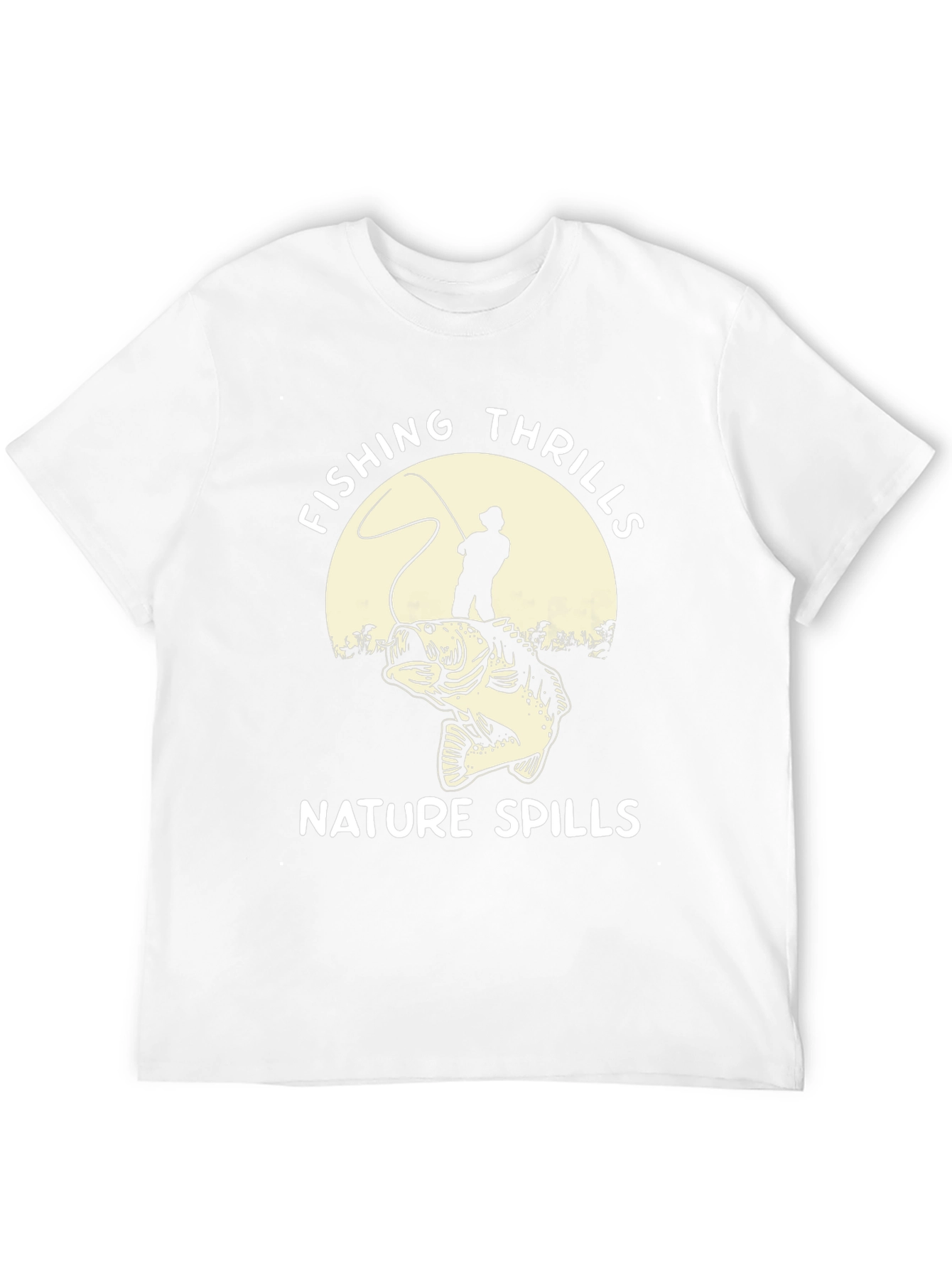 Black Fishing Thrills Nature Spills Graphic Tee view 12