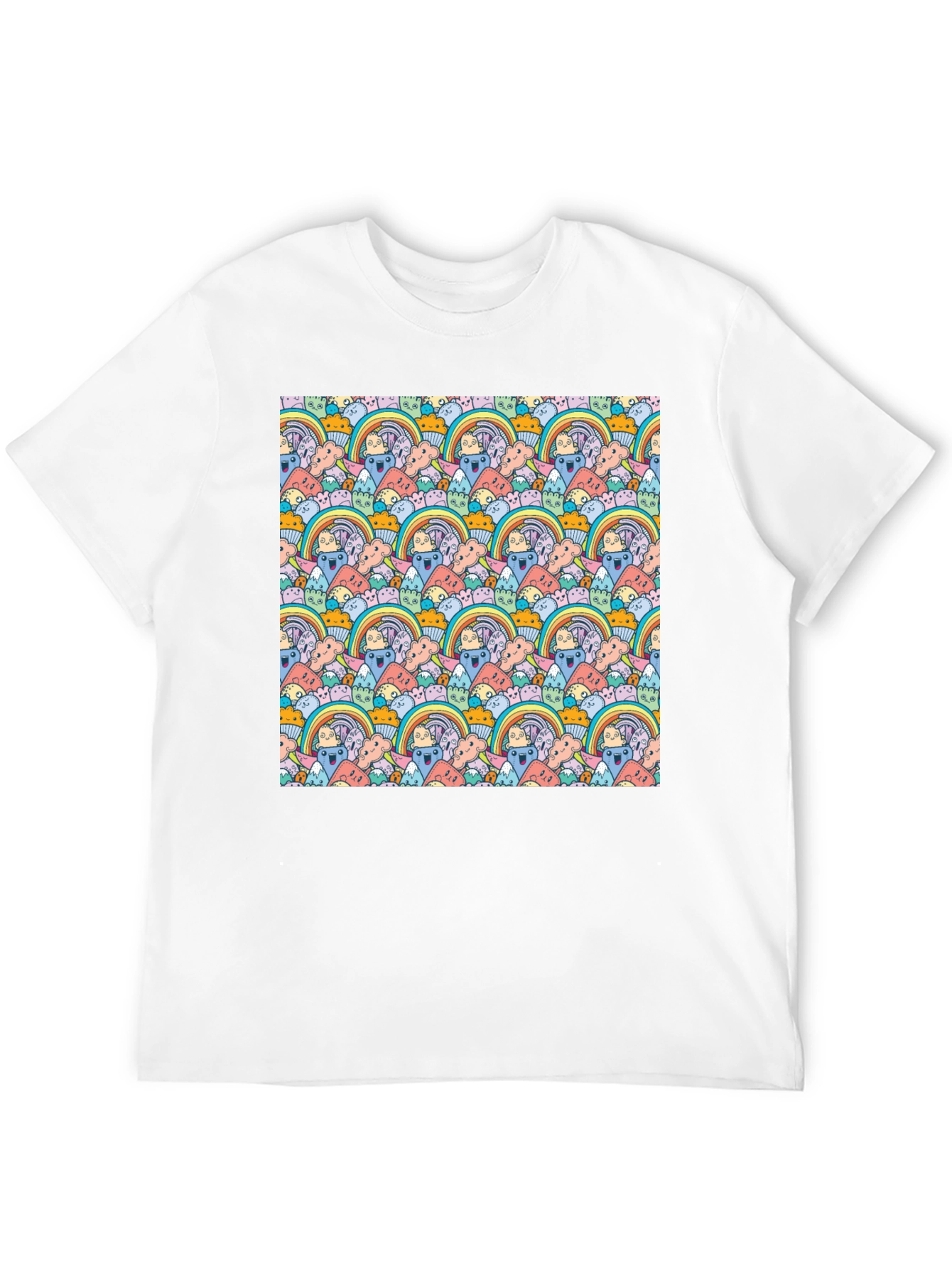 Black Rainbow Doodle T-Shirt view 12