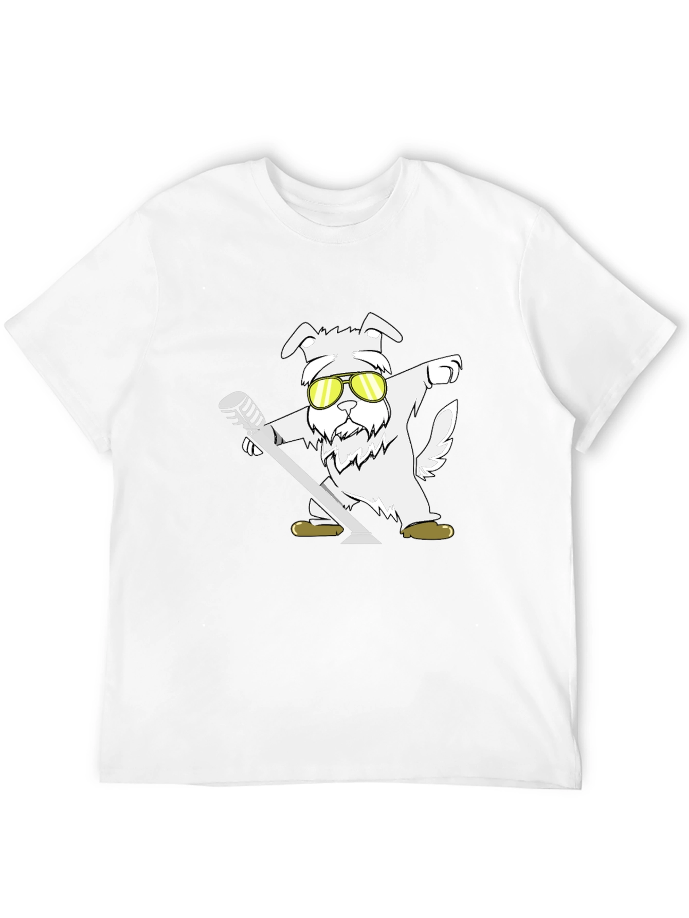 Black Cool Dog T-Shirt - Dabbing with Microphone view 12