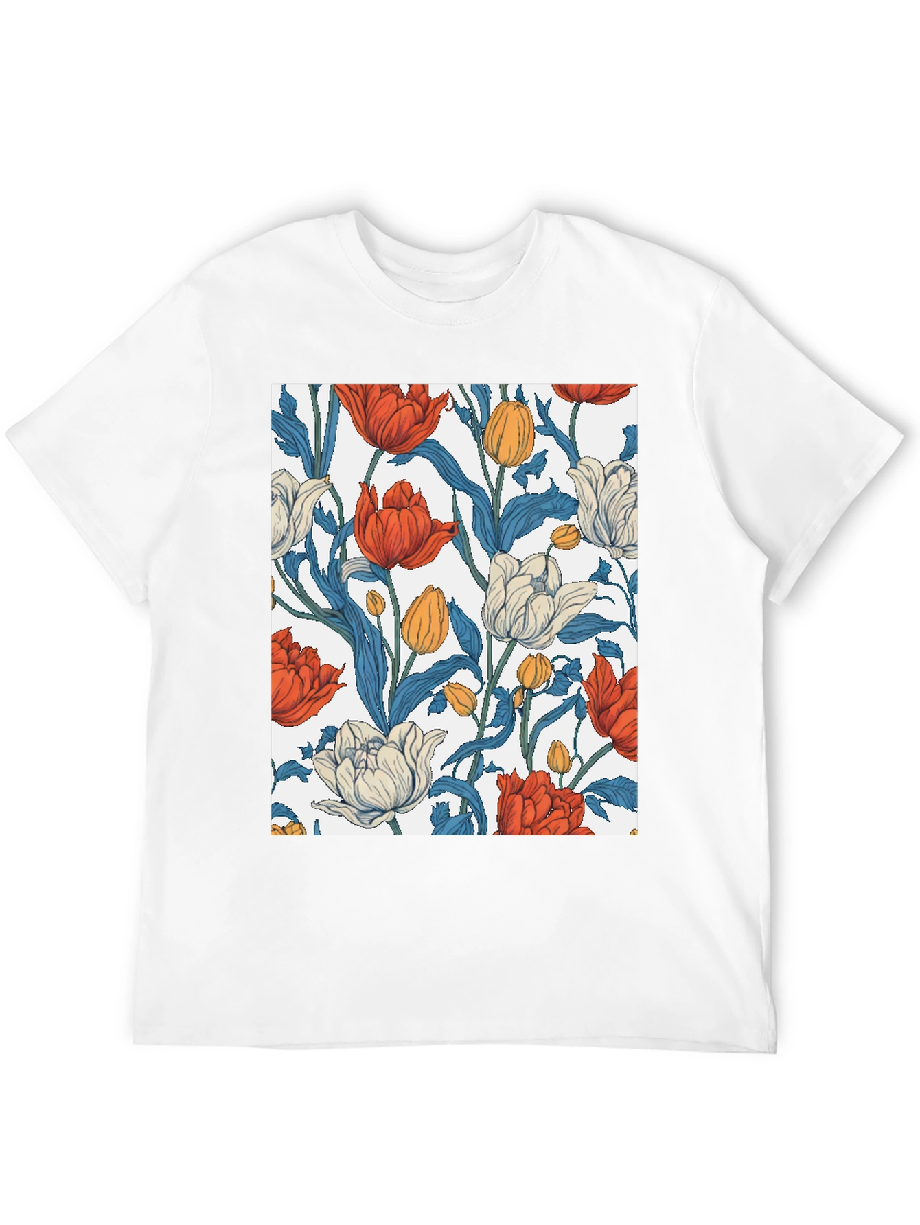 Black Floral Print Crew Neck T-Shirt view 12