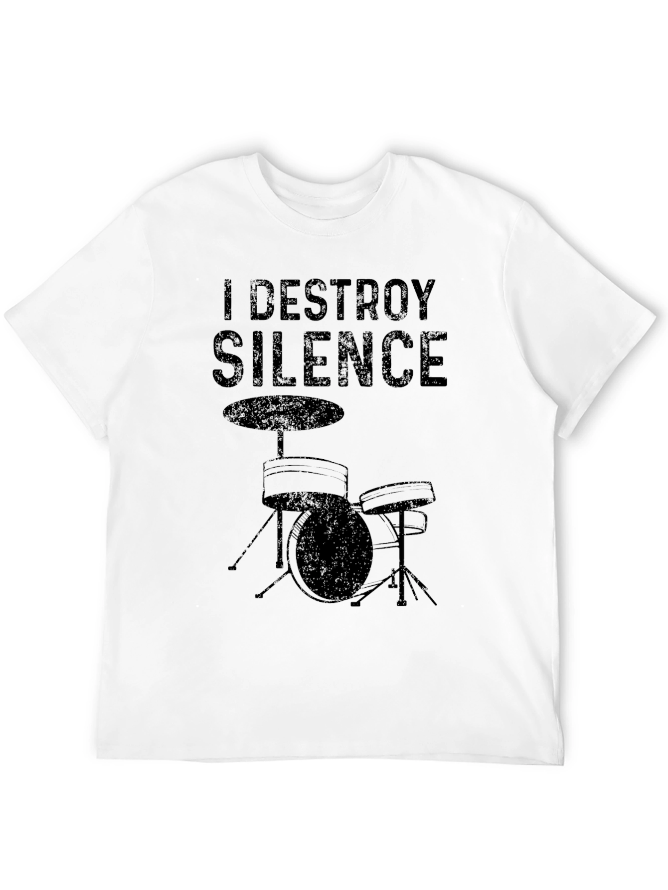 Black I Destroy Silence Drum Kit T-Shirt view 12