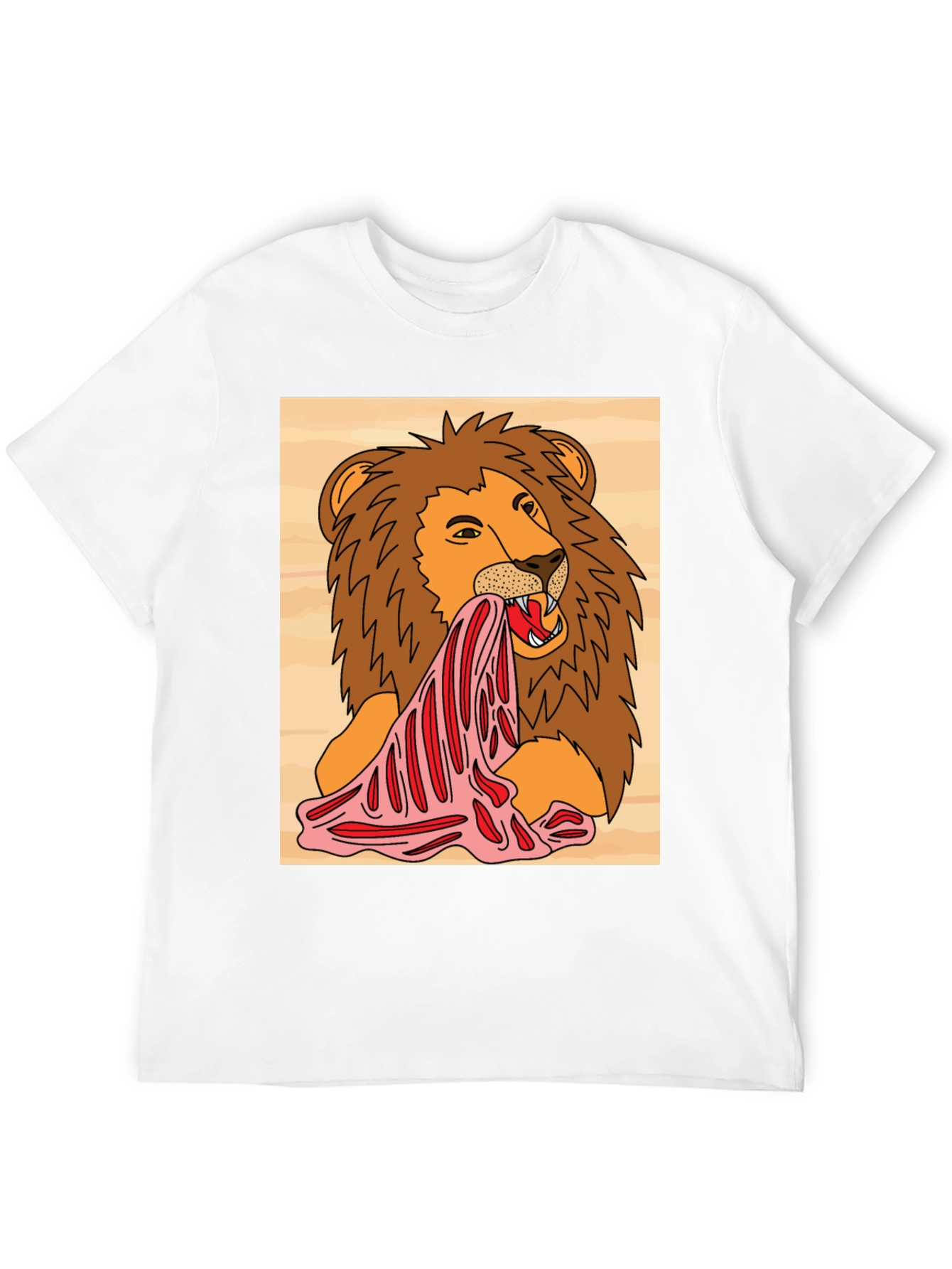 Black Lion Eating Meat Graphic Tee - Black view 12