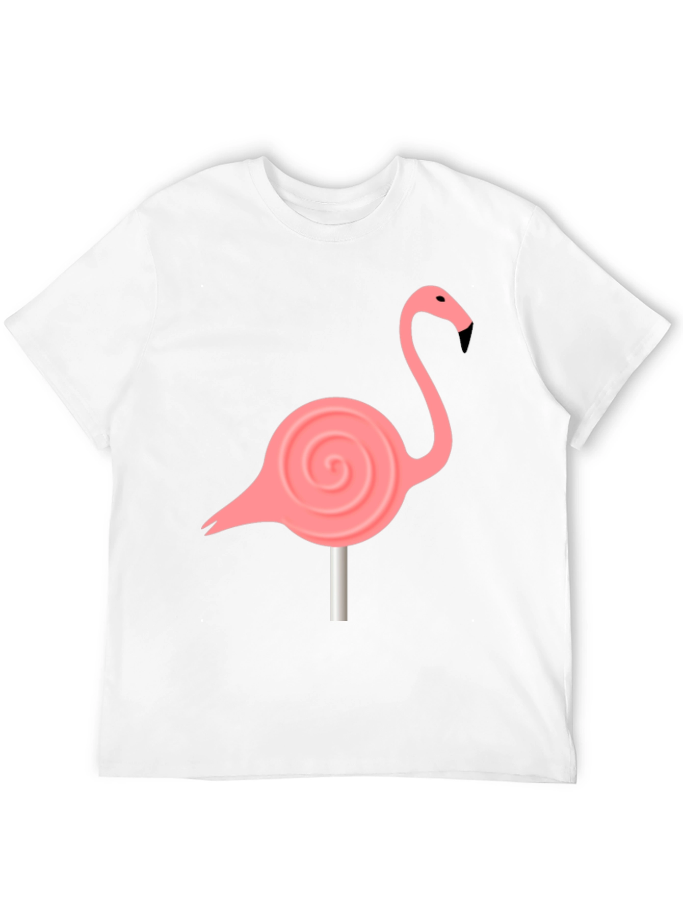 Black Flamingo Lollipop Graphic Tee - Black Cotton Blend view 12