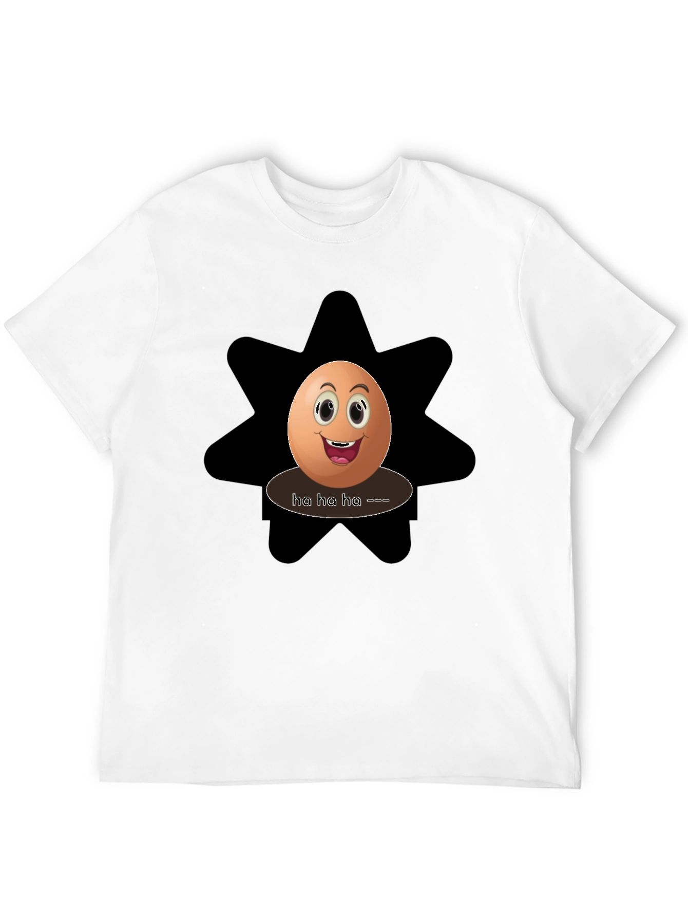 Black Funny Egg Graphic Tee - Black Cotton T-Shirt view 12