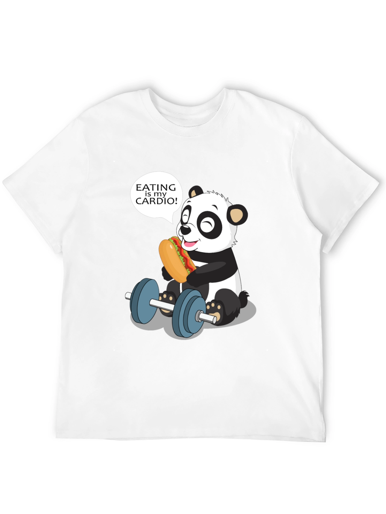Black Funny Panda Eating is My Cardio T-Shirt view 12