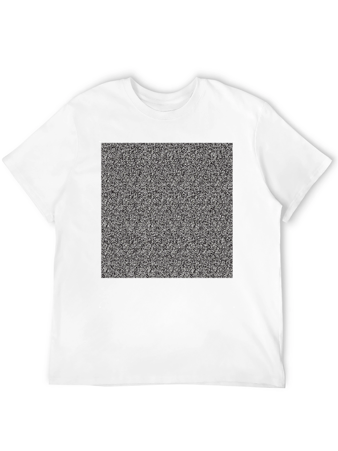 Black Static Noise Pattern Tee - Classic Fit Black T-Shirt view 12