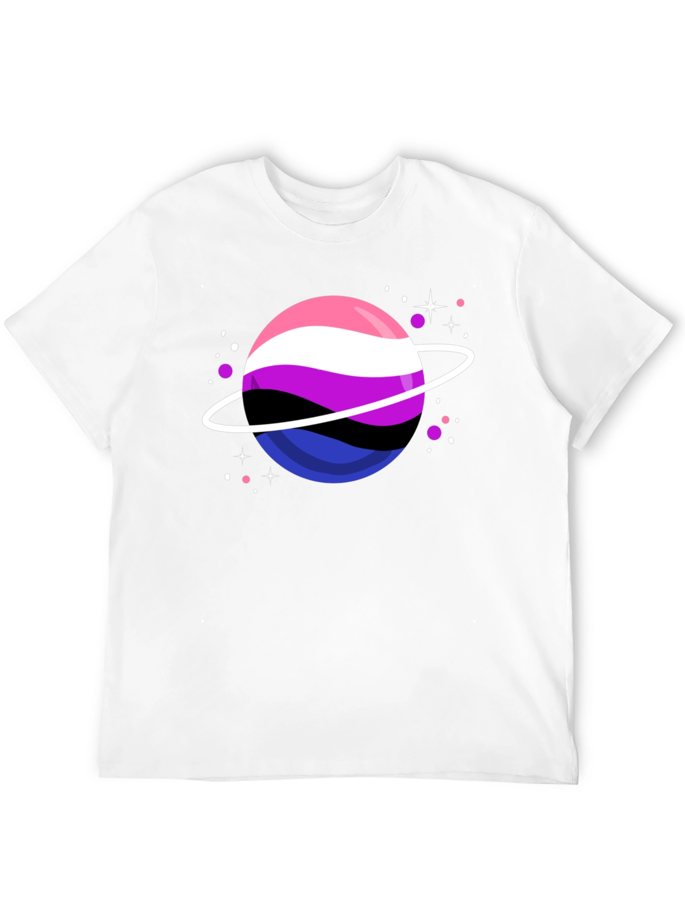 Black Genderqueer Pride Planet T-Shirt view 12