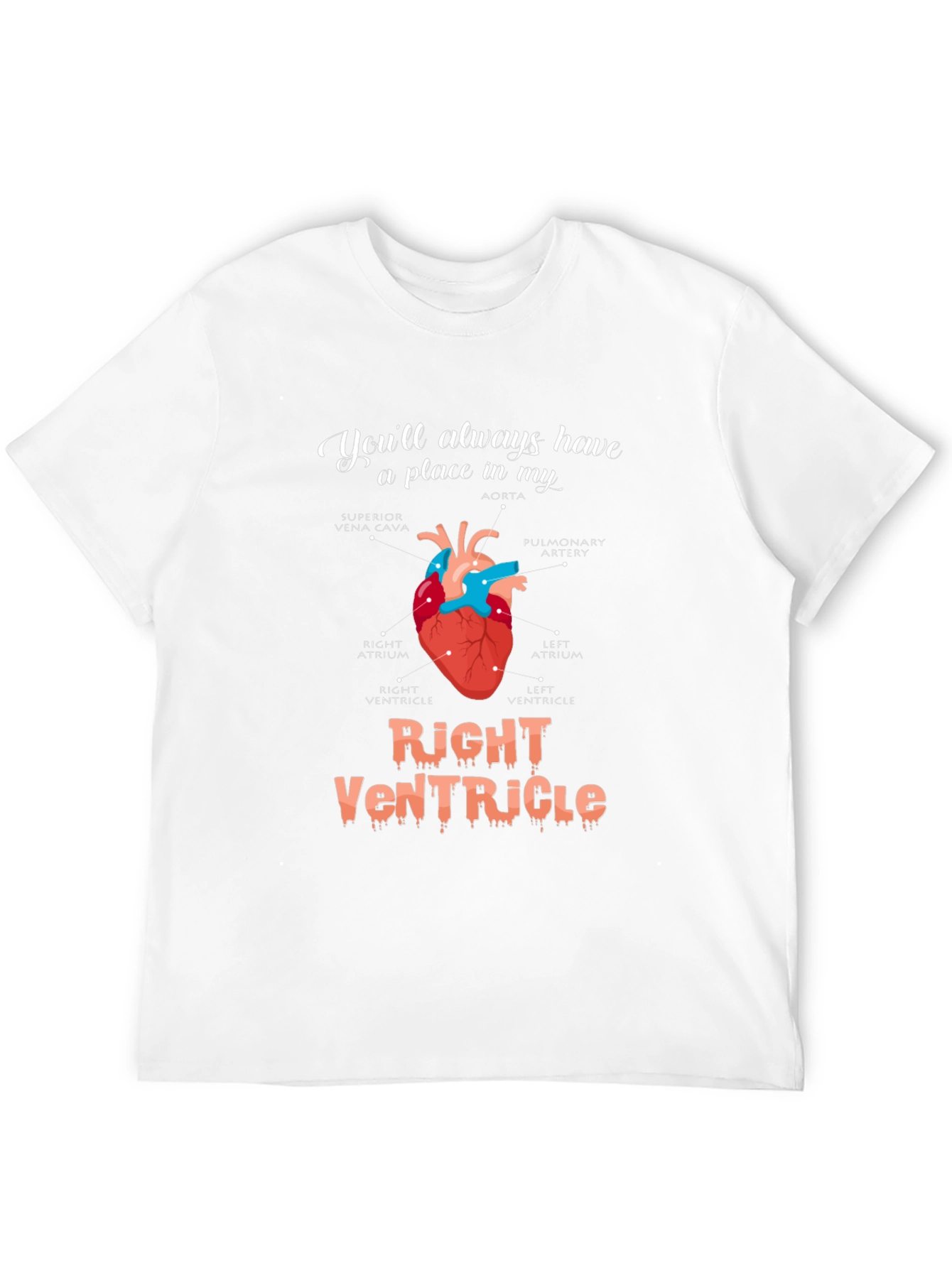 Black Anatomical Heart T-Shirt - You'll Always Have a Place view 12