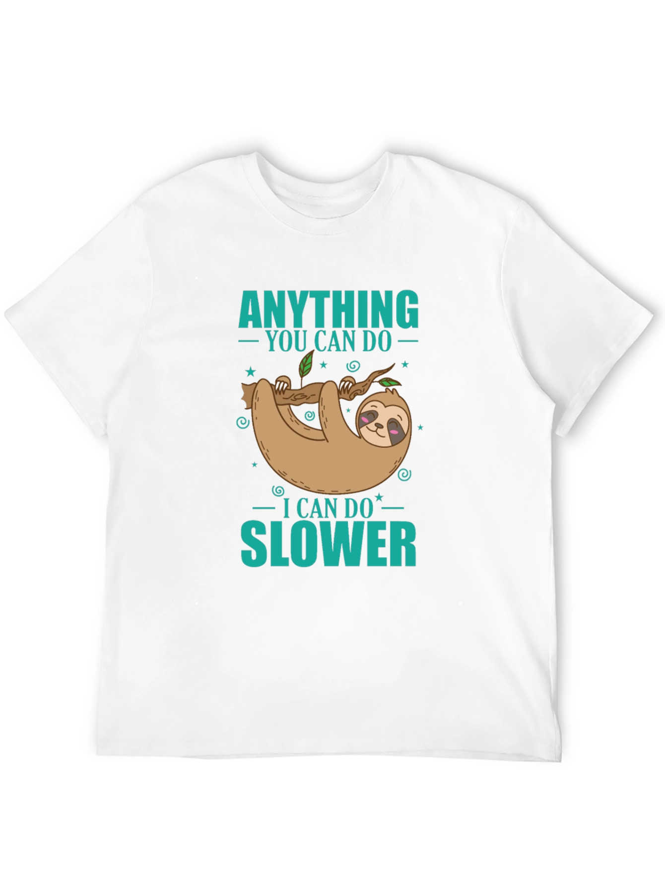 Black Funny Sloth T-Shirt - Anything You Can Do Slower Tee view 12