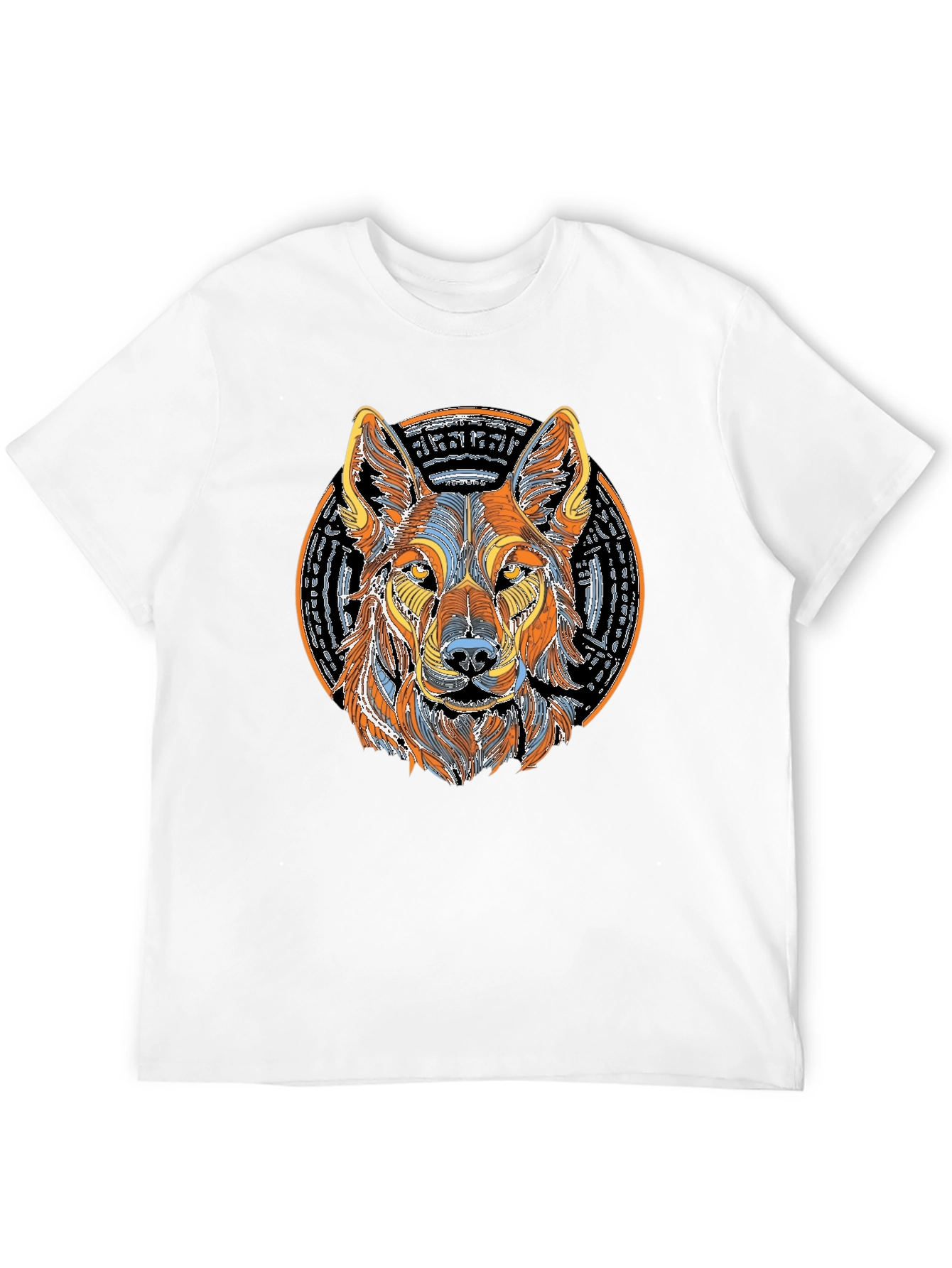 Black Wolf Graphic Print Black T-Shirt view 12