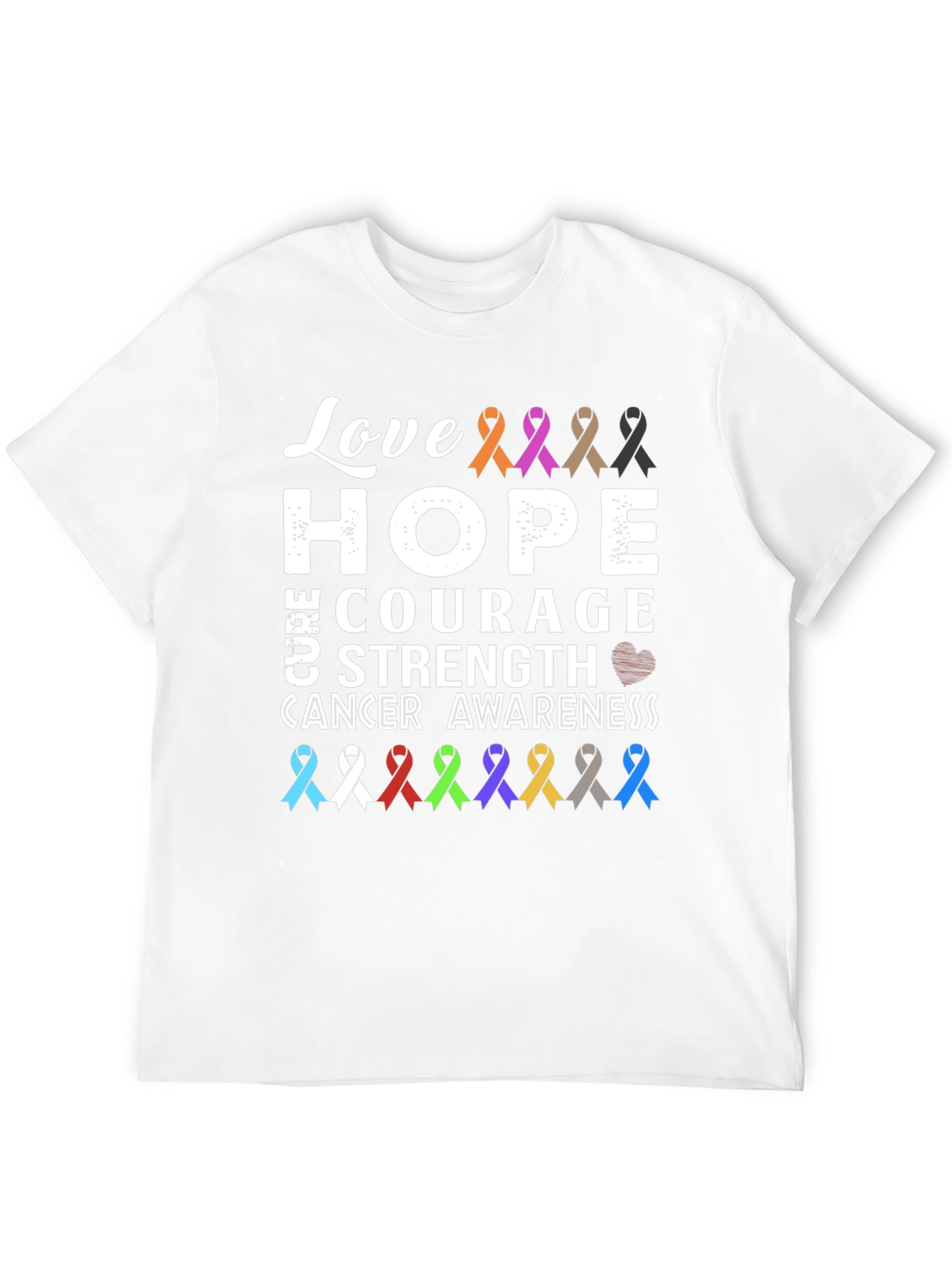 Black Love, Hope, Cure Cancer Awareness T-Shirt view 12