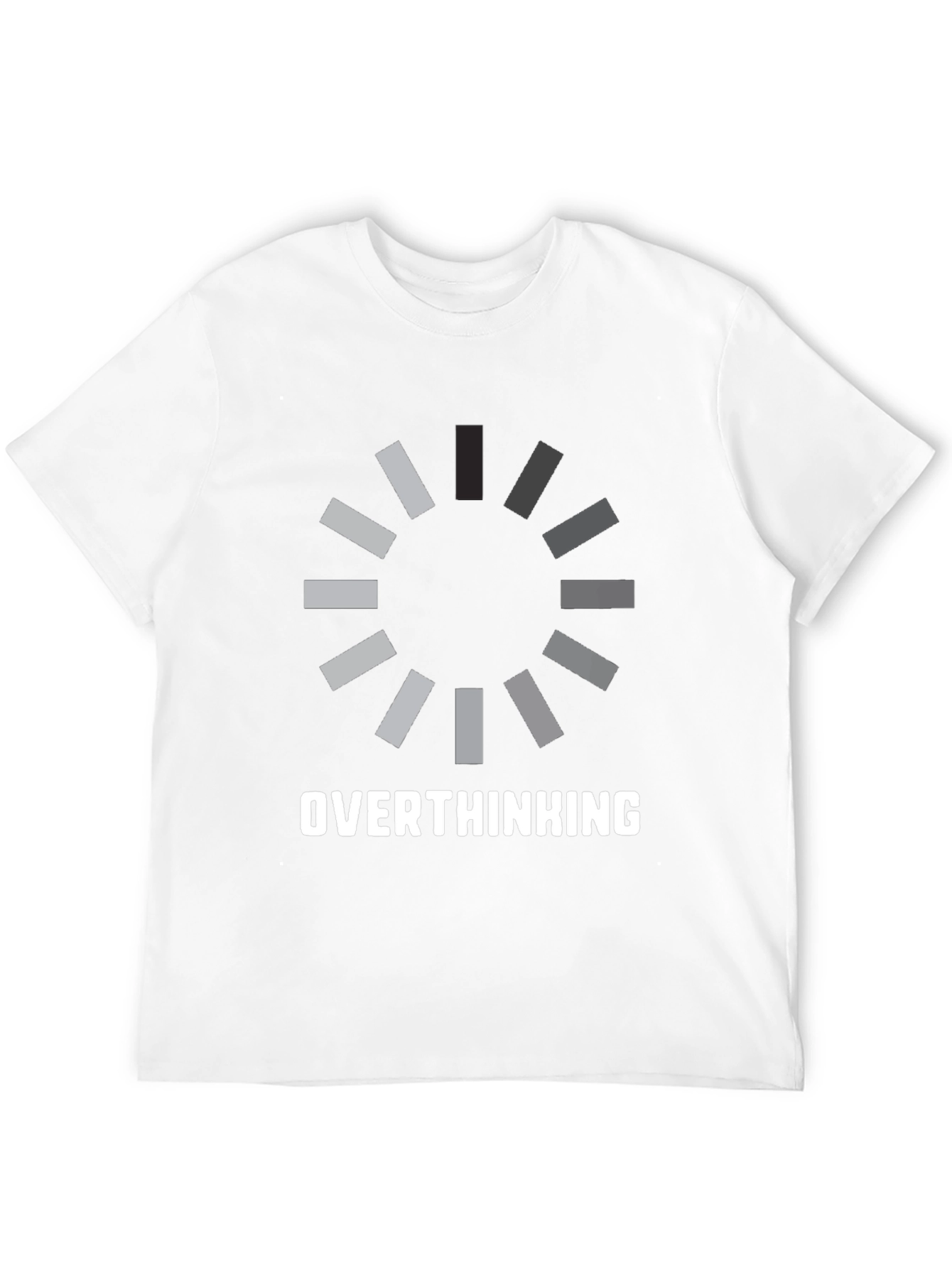 Black Overthinking Loading Funny Black T-Shirt view 12