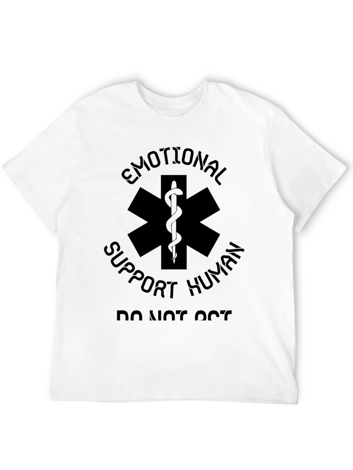 Black Emotional Support Human Star of Life Black T-Shirt view 12