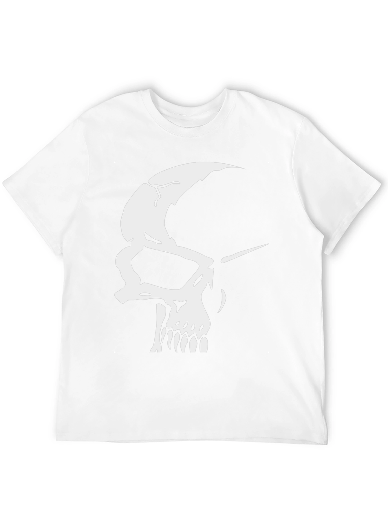 Black Skull Graphic Tee - Black Cotton Casual T-Shirt view 12