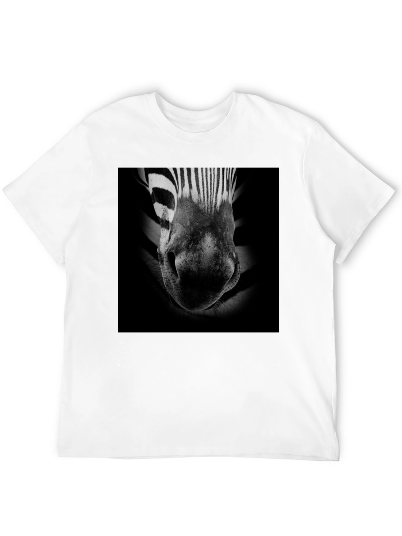 Black Zebra Nose Graphic T-Shirt - Black Cotton Tee view 12