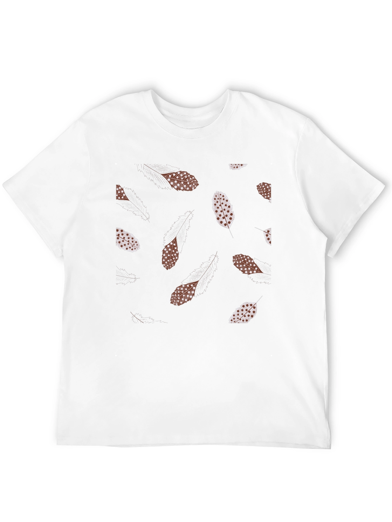 Black Feather Print Black T-Shirt view 12