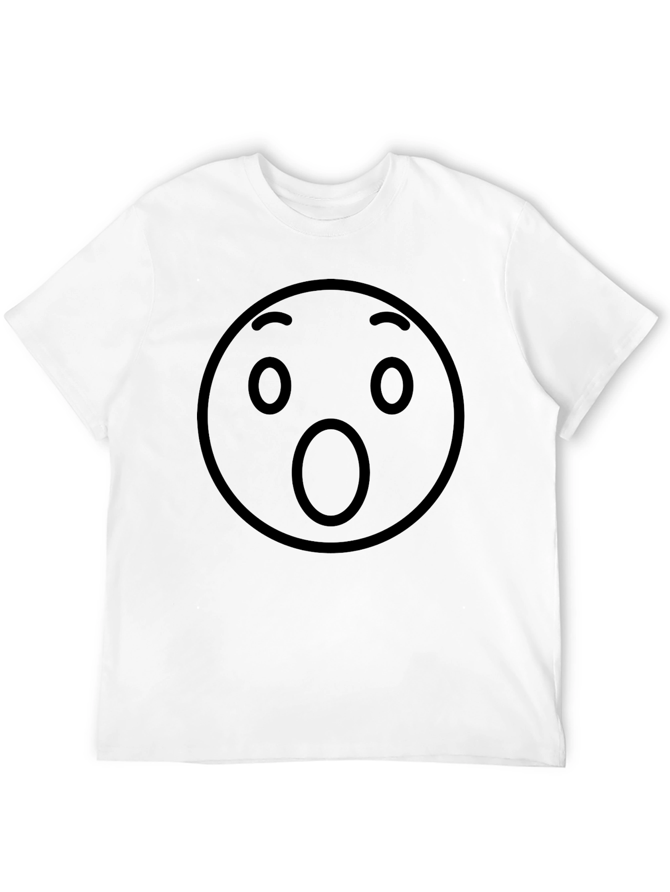 Black Shocked Emoji Graphic Tee - Unisex Black T-Shirt view 12