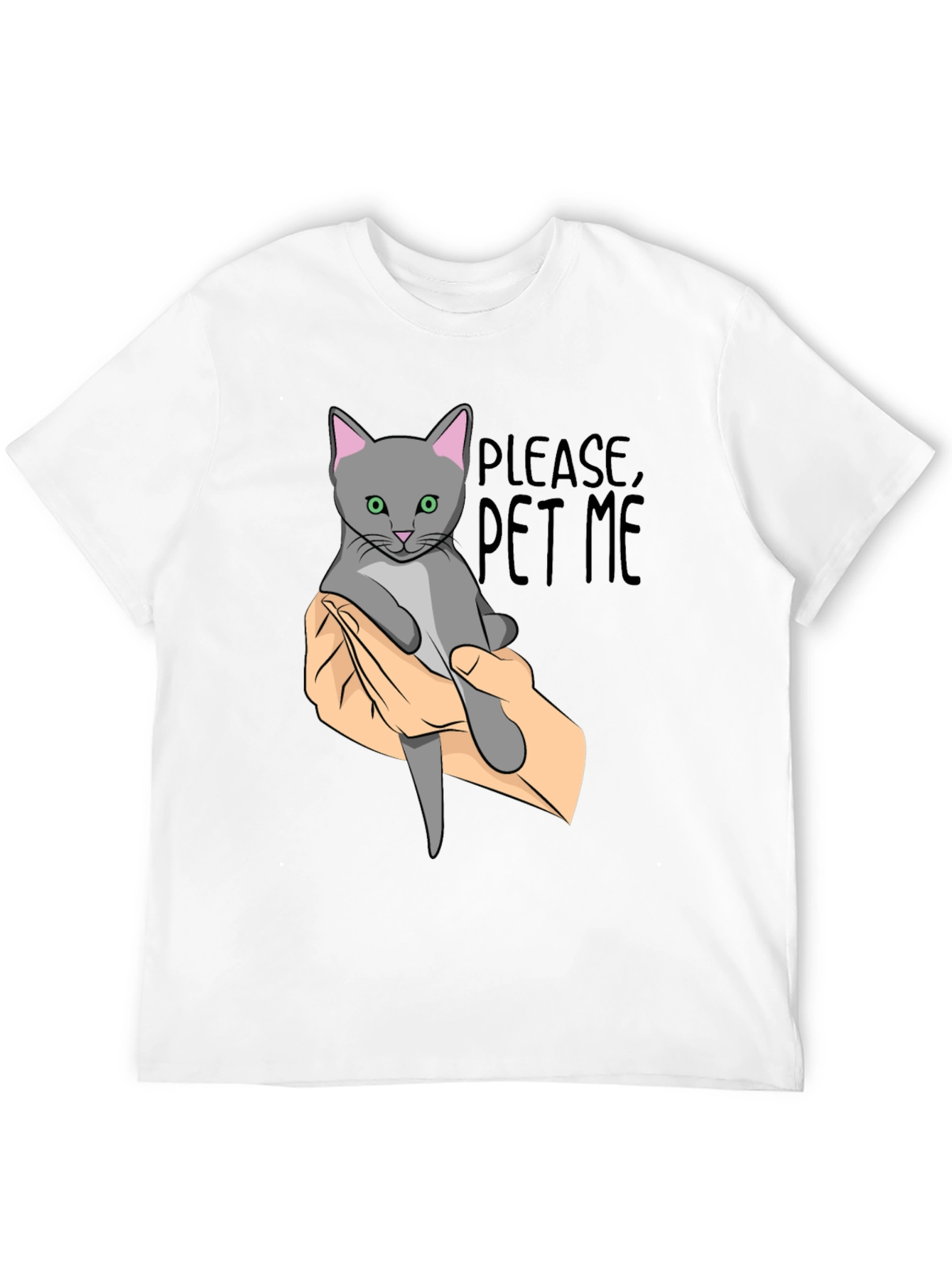 Black Please Pet Me Cat Graphic T-Shirt view 12