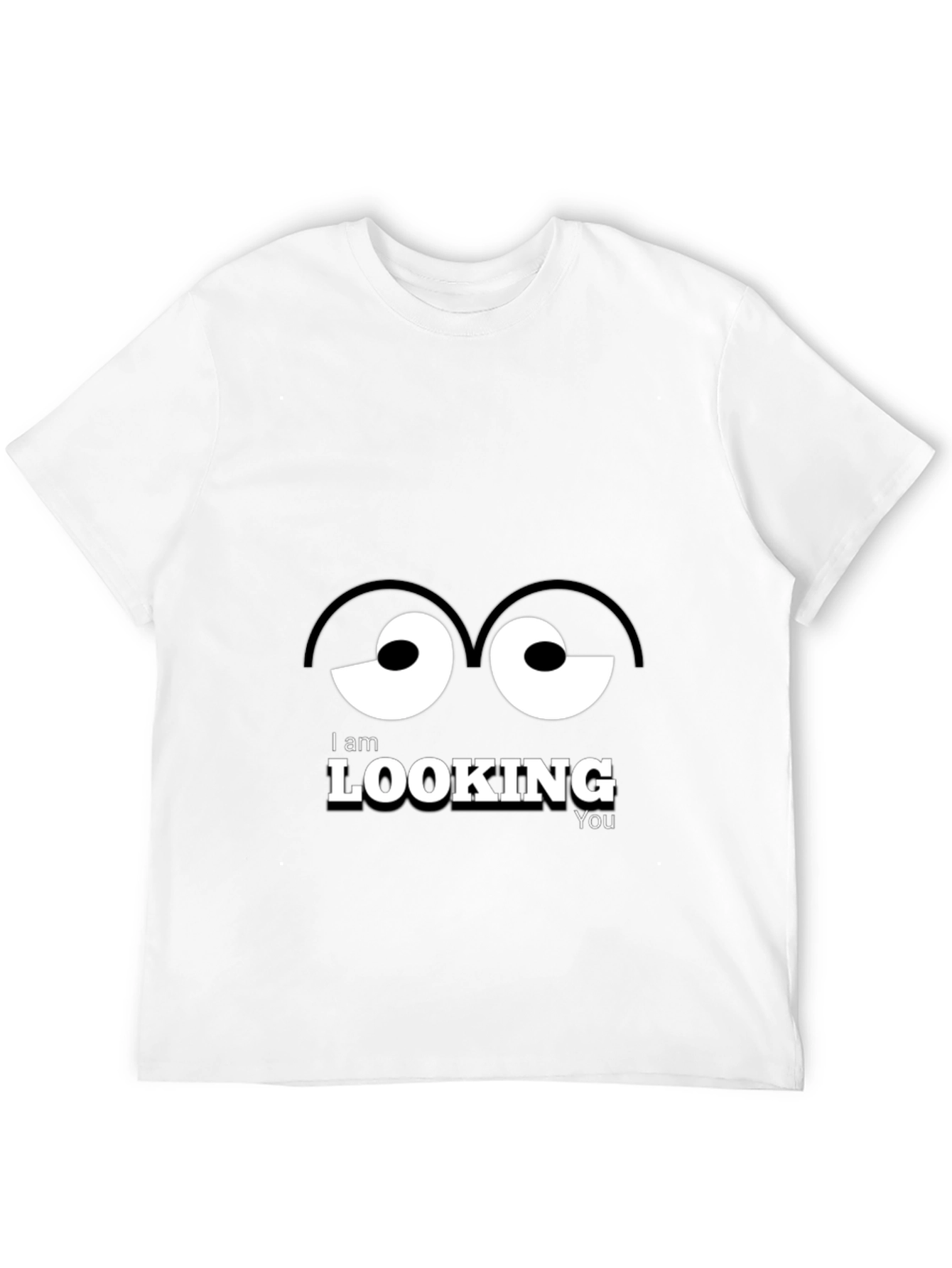 Funny Eyes Graphic Black T-Shirt - 12