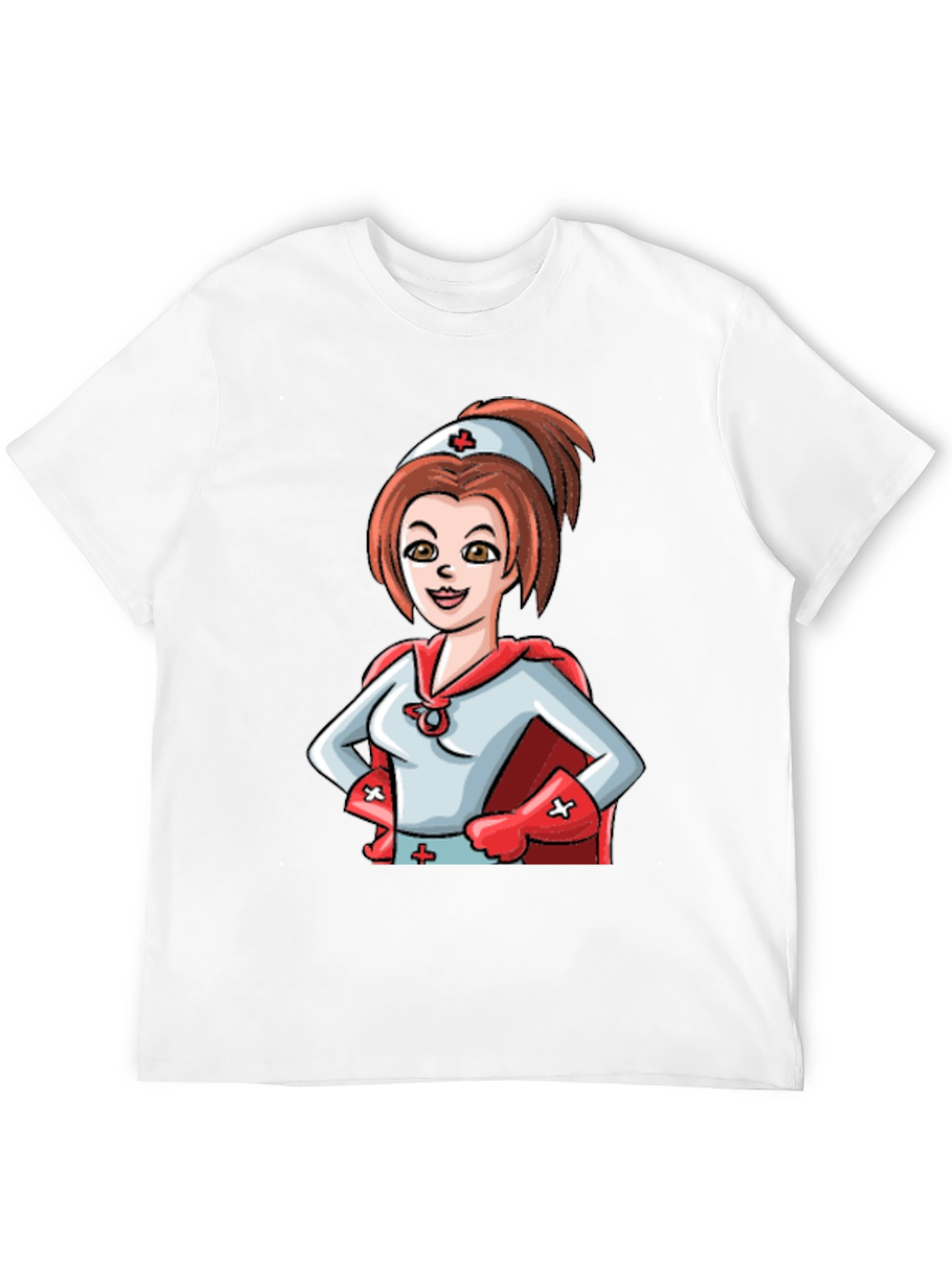 Black Nurse Superhero T-Shirt - Black Cotton Tee view 12