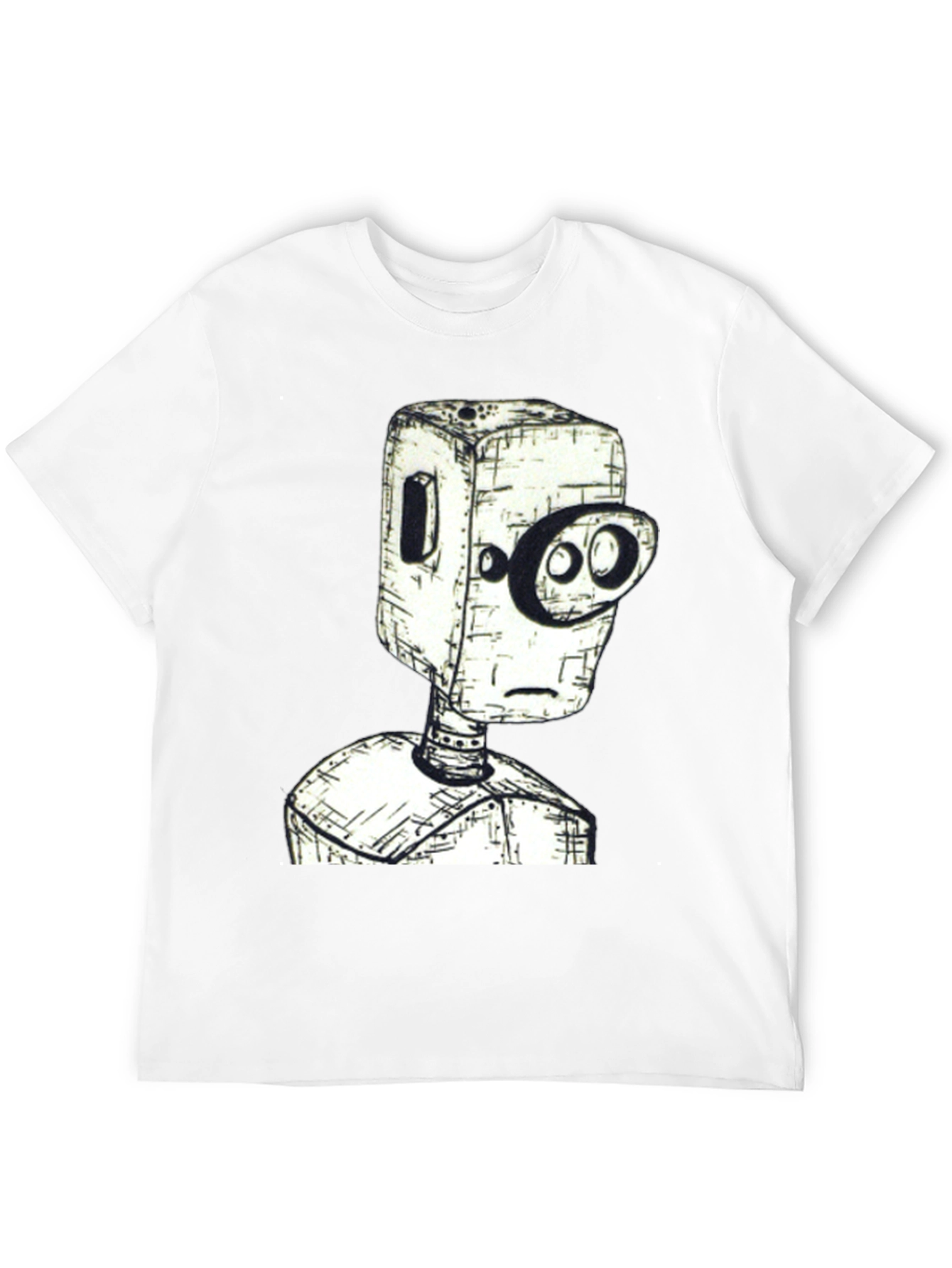 Black Robot Head Graphic Tee - Unique Design, Black Shirt view 12
