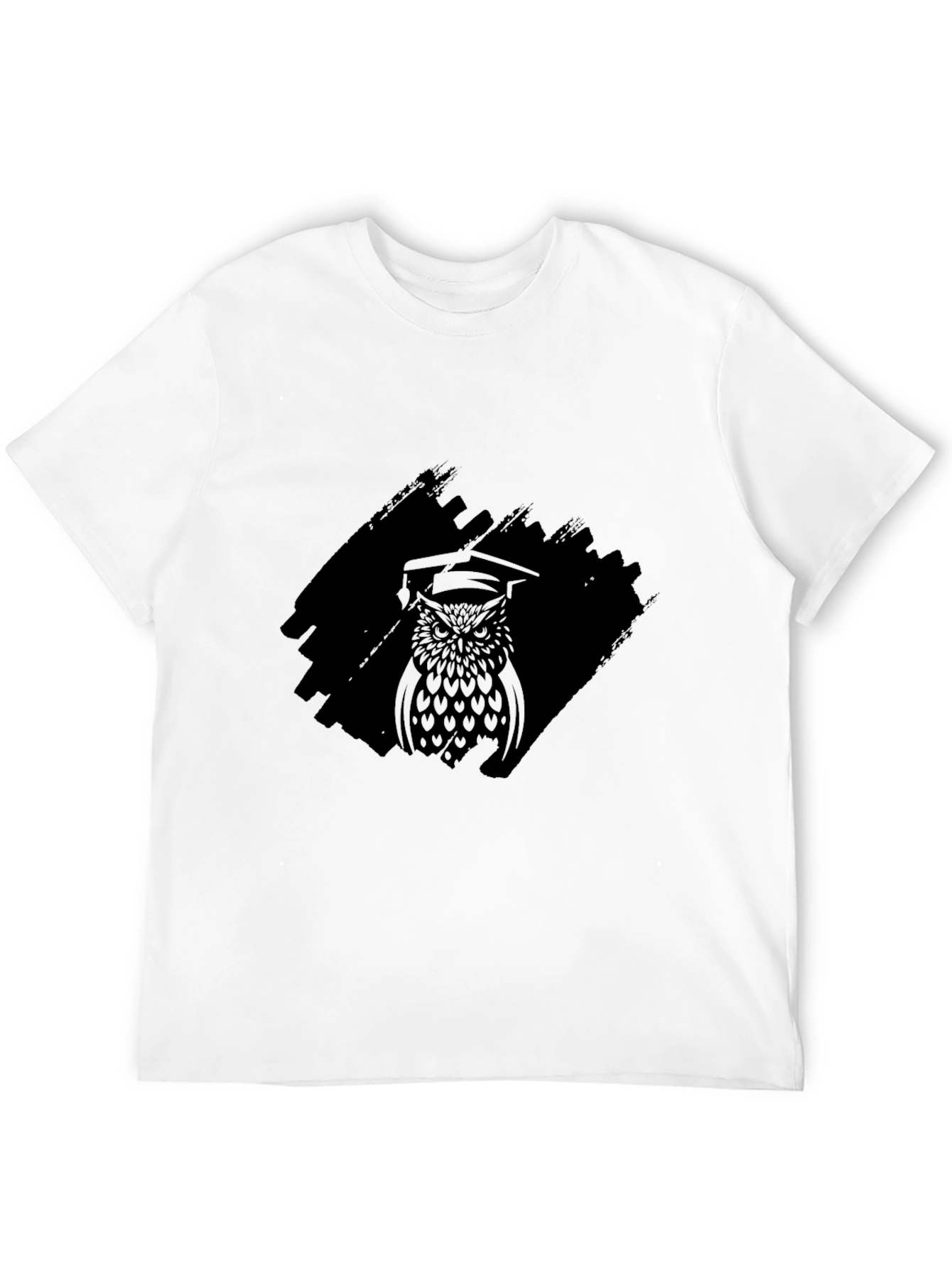 Black Men's Black Owl Graphic Print T-Shirt view 12