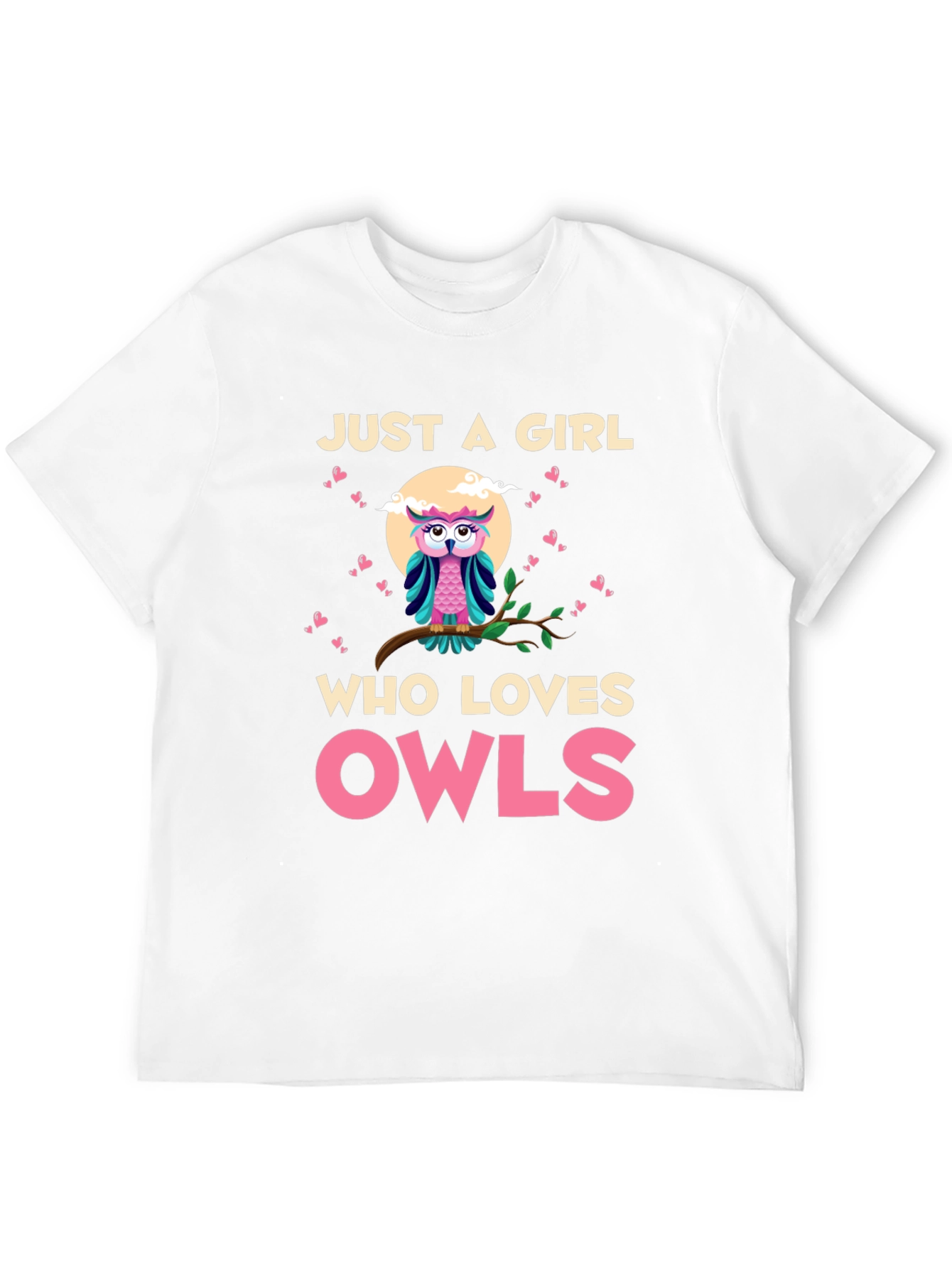 Black Just a Girl Who Loves Owls T-Shirt view 12