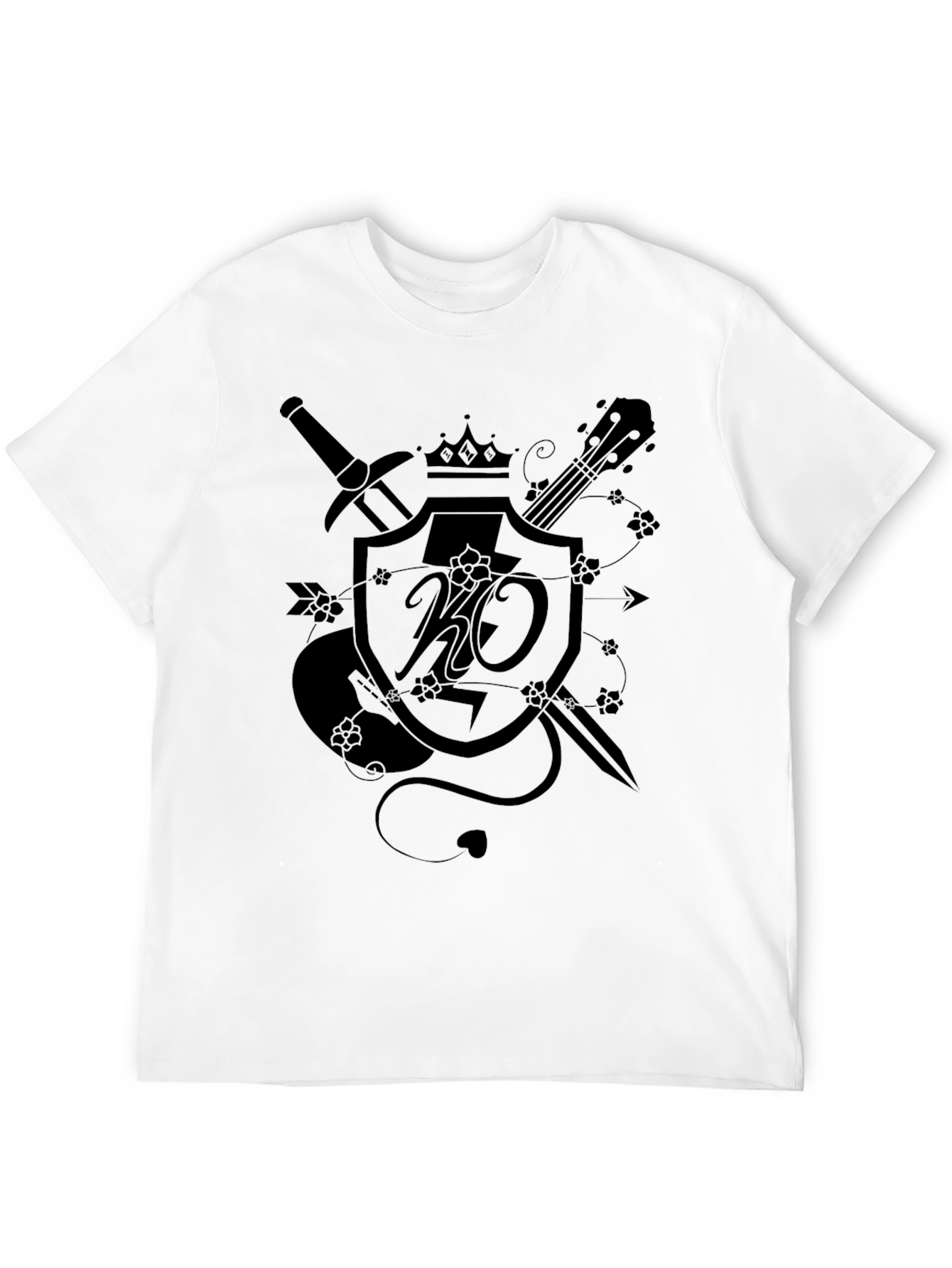 Black Embroidered Crest Graphic T-Shirt - Black view 12