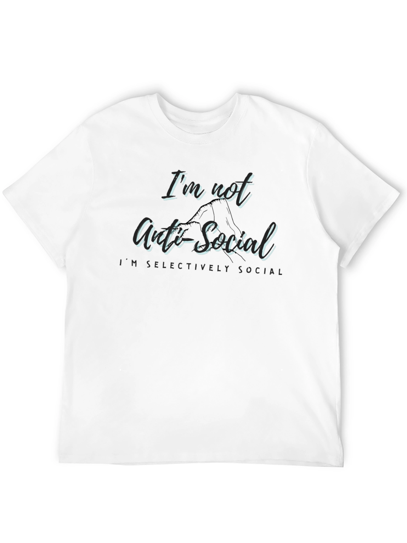 Black I'm Not Anti-Social Graphic T-Shirt view 12