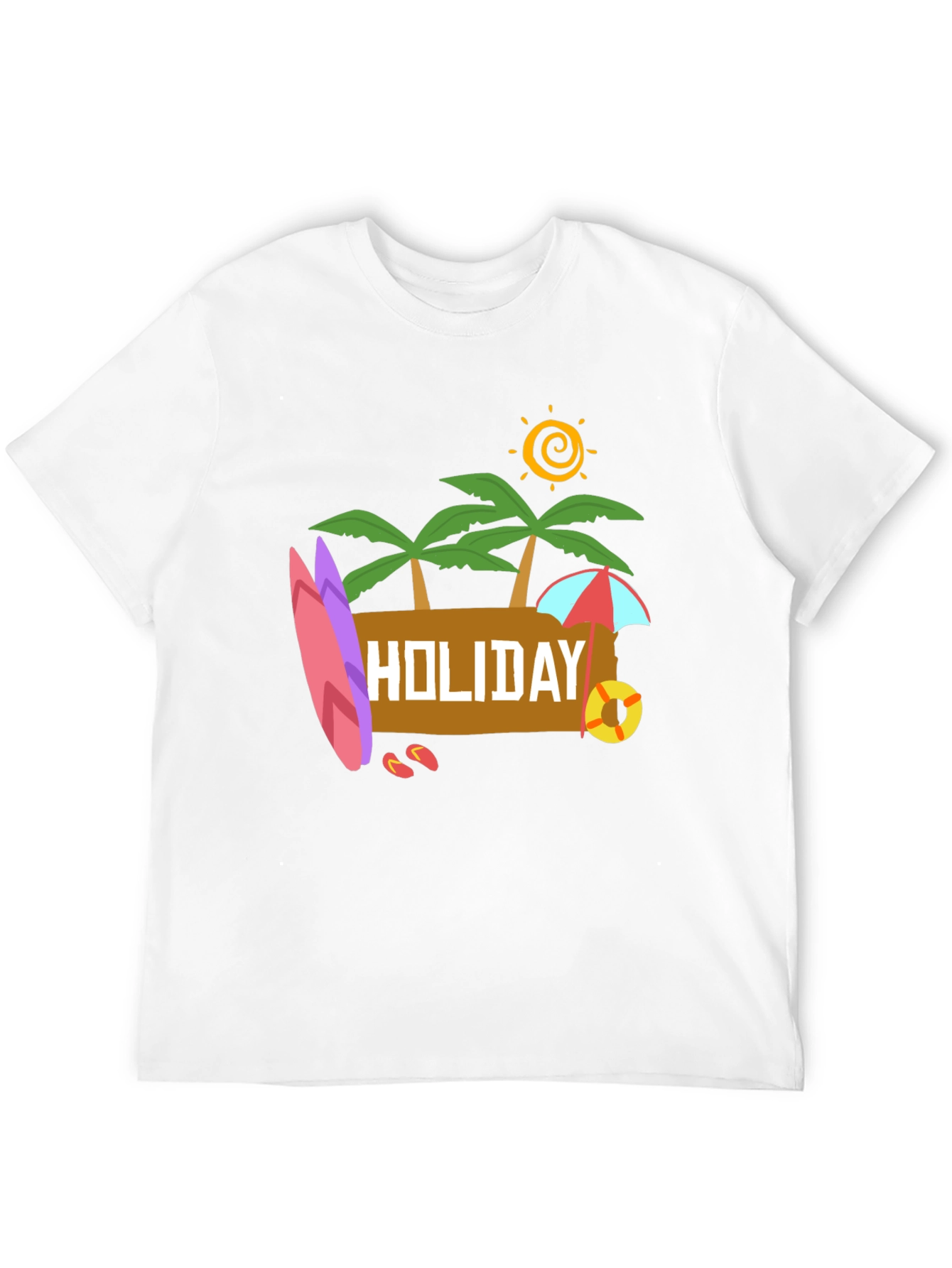 Black Holiday Beach T-Shirt - Black Cotton Tee view 12