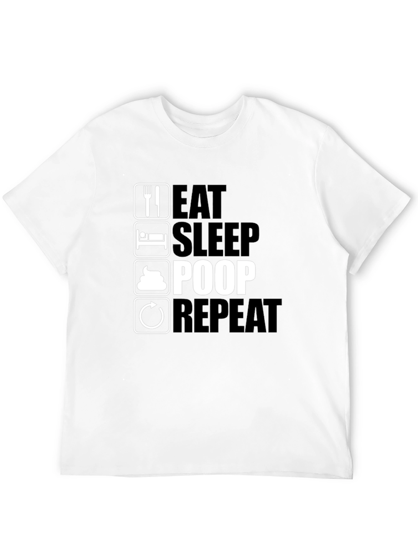 Black Eat Sleep Poop Repeat Black T-Shirt view 12