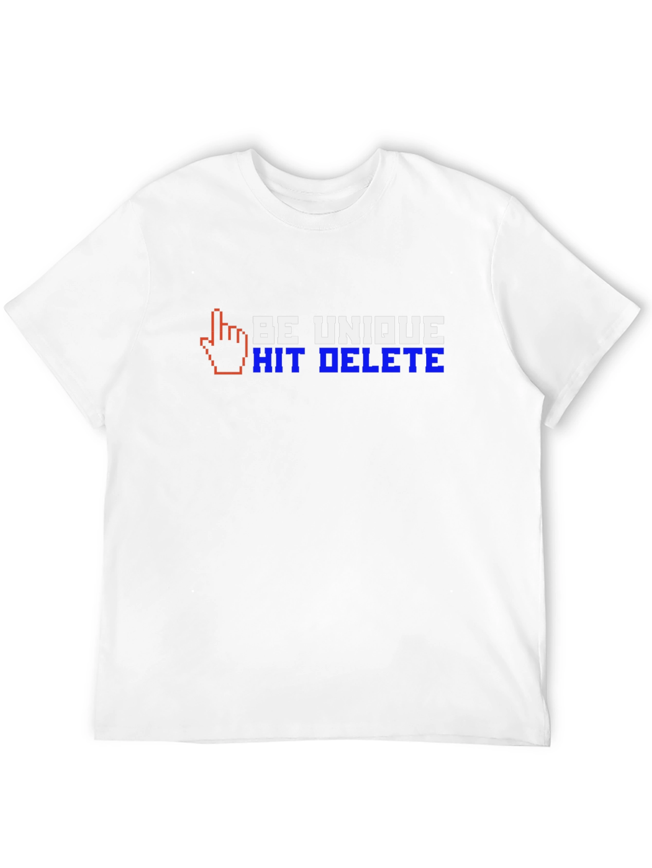 Black Be Unique T-Shirt - Hit Delete Funny Pixel Graphic Tee view 12