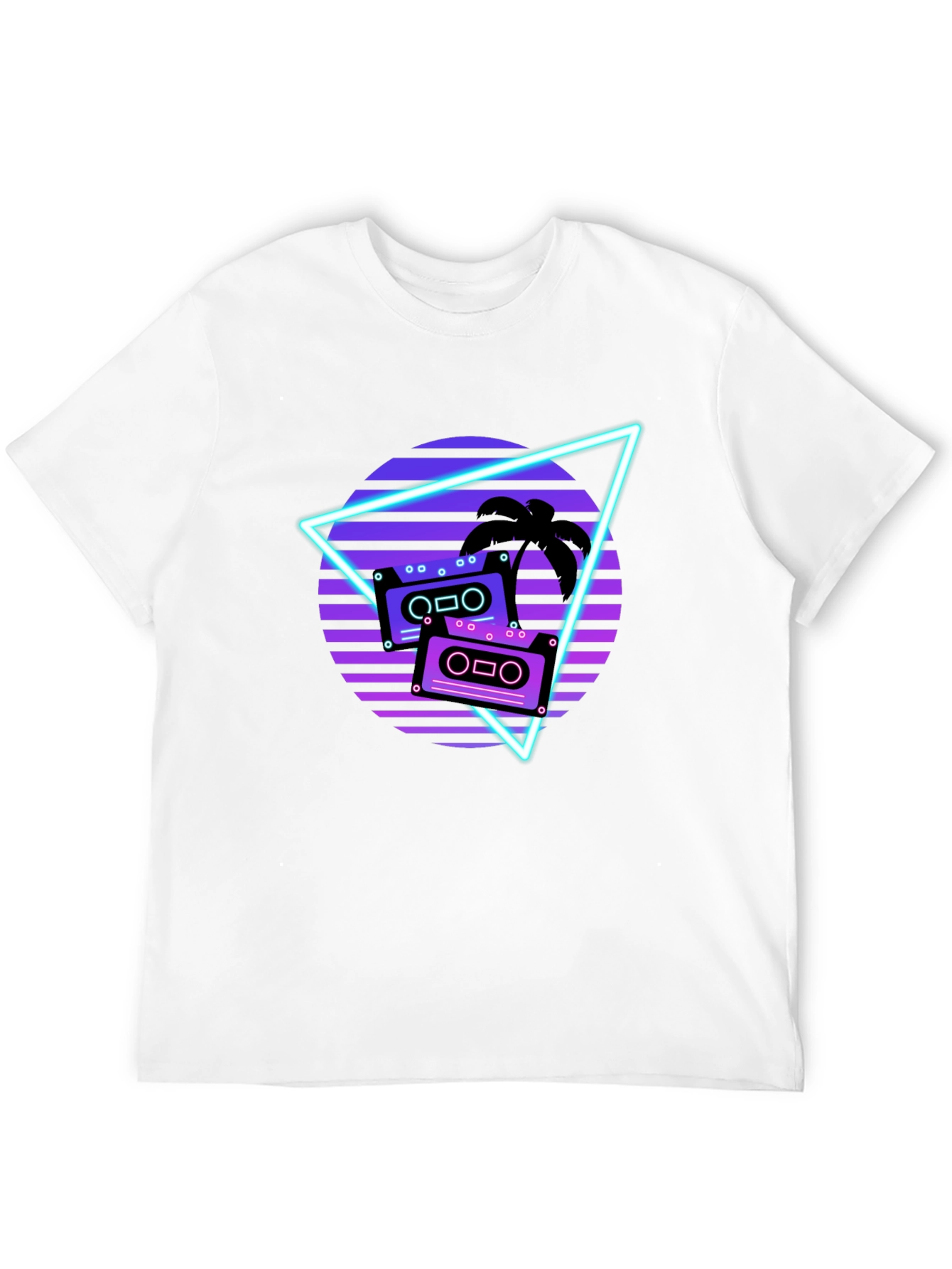 Black Retro Wave Cassette Graphic Tee view 12