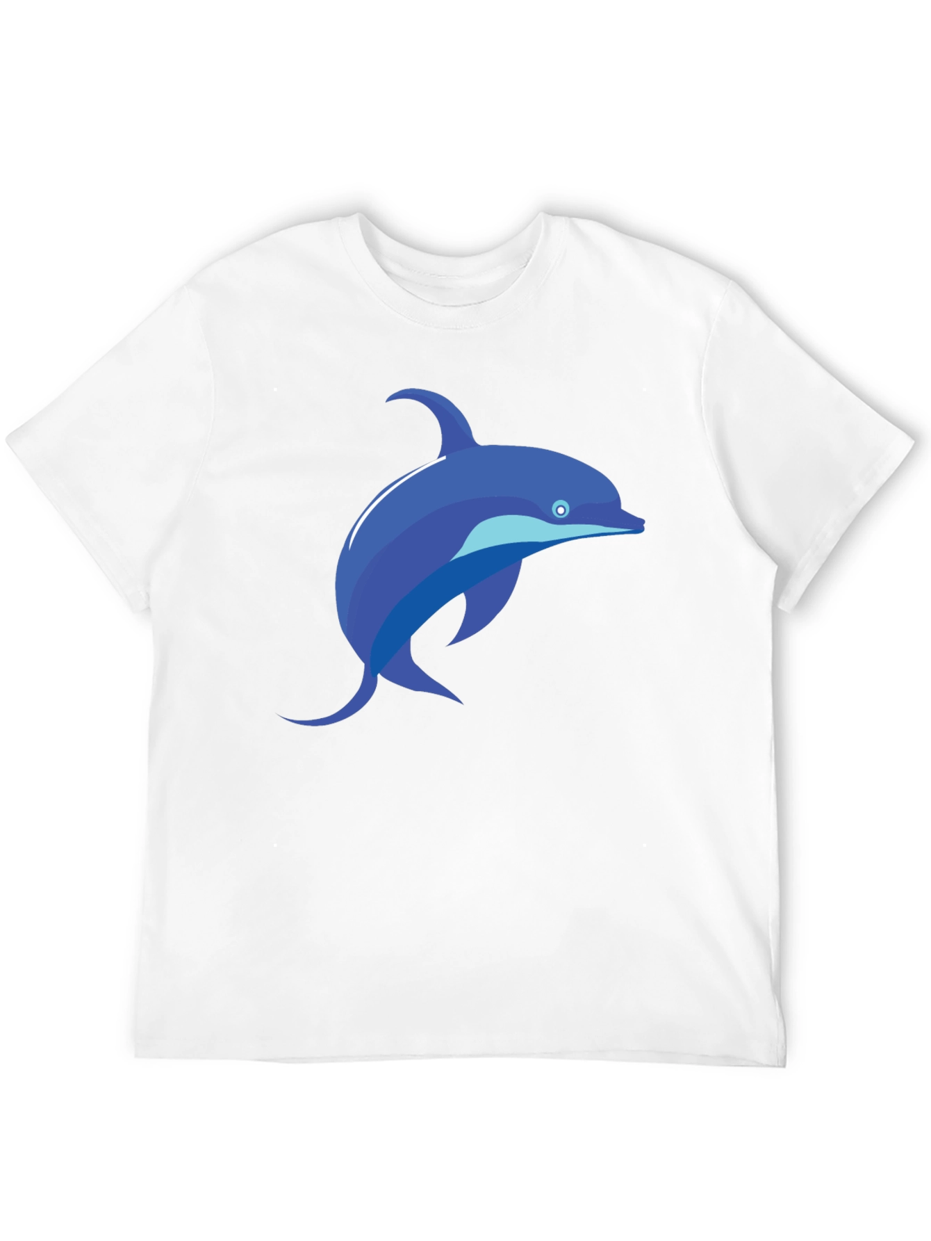 Black Black T-Shirt with Blue Dolphin Graphic Tee view 12