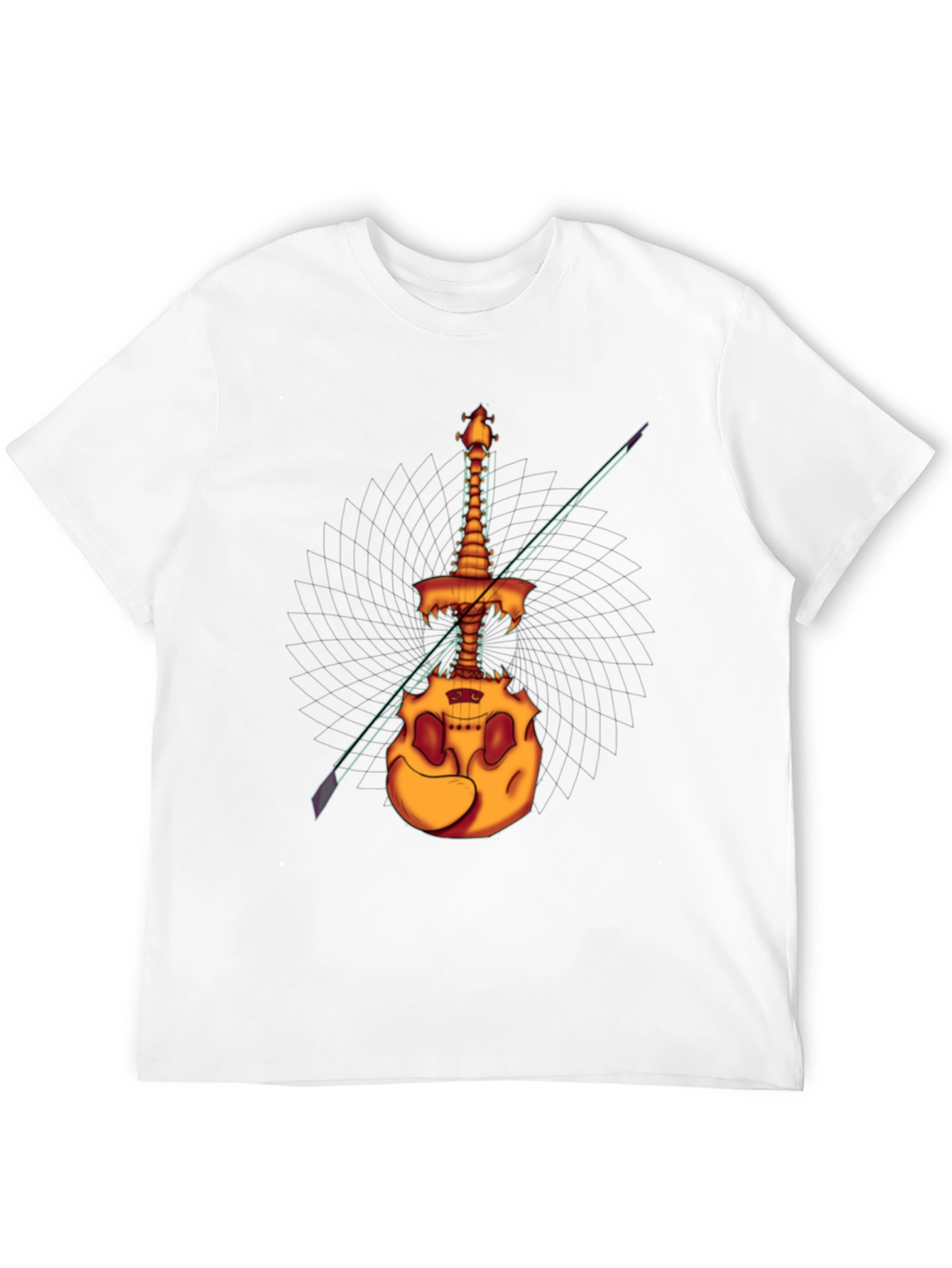 Black Spooky Skeleton Violin T-Shirt - Unique Halloween Design view 12