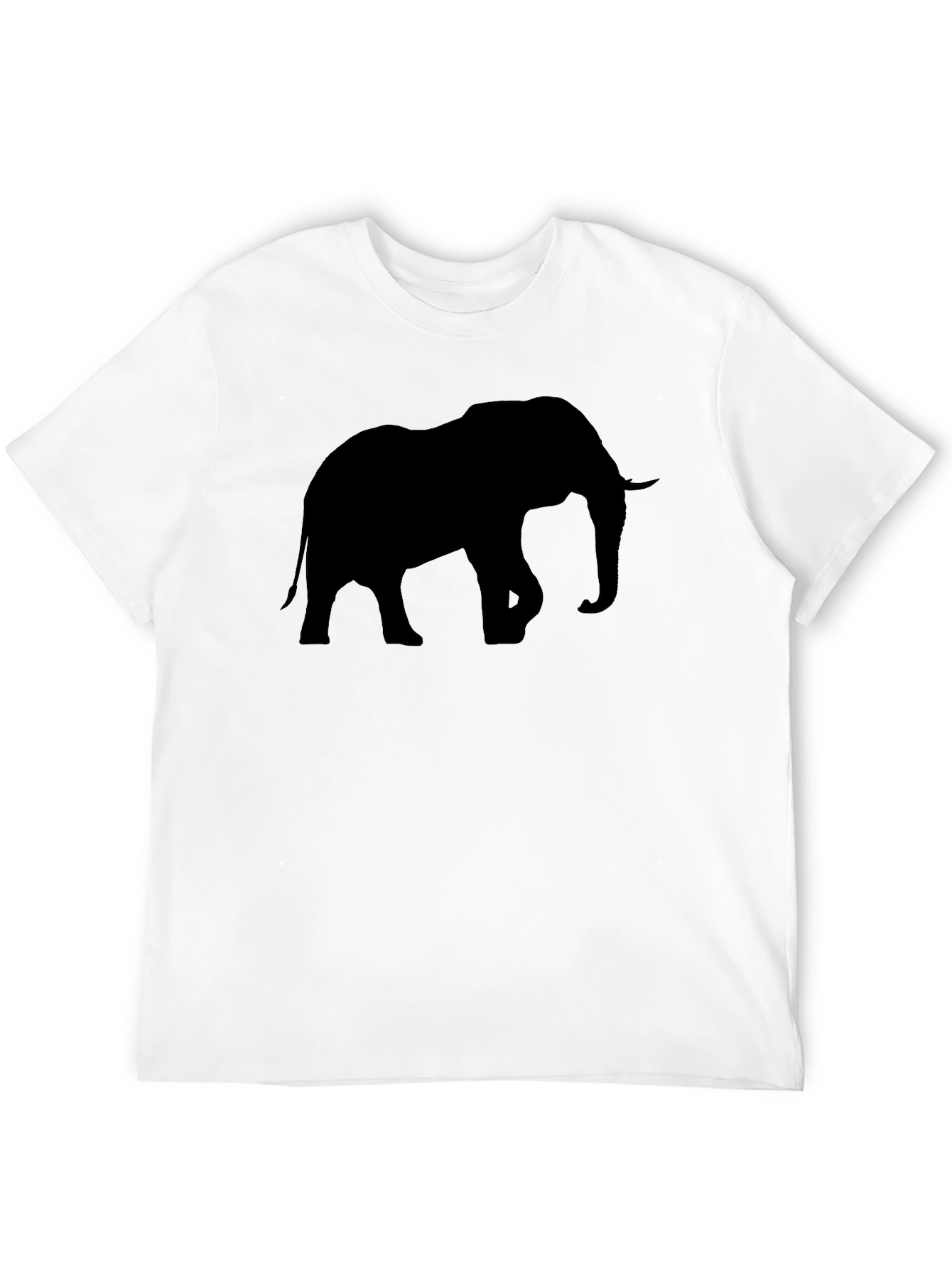 Black Elephant Silhouette Black T-Shirt view 12