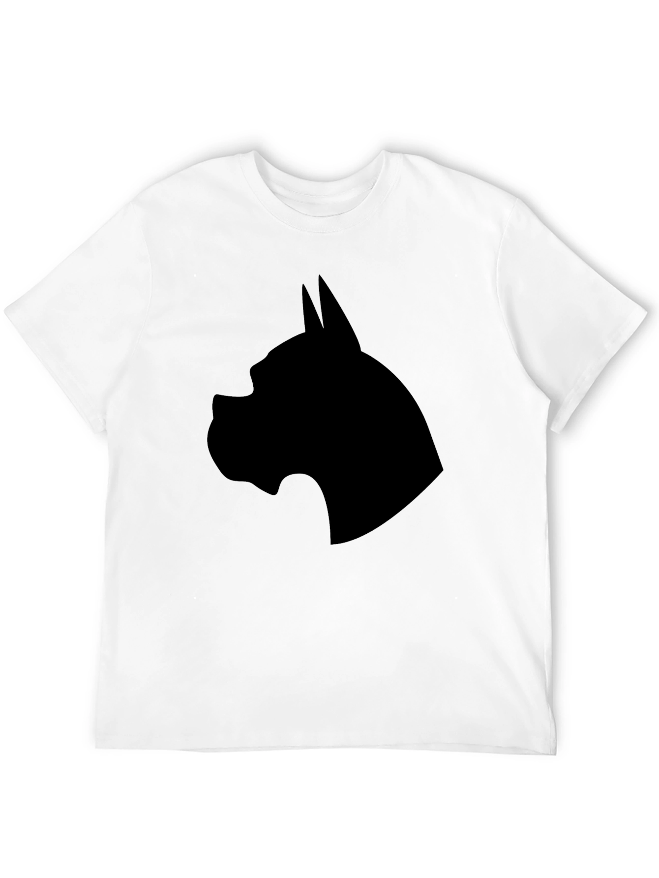 Black Men's Black Dog Breed Silhouette Graphic T-Shirt view 12