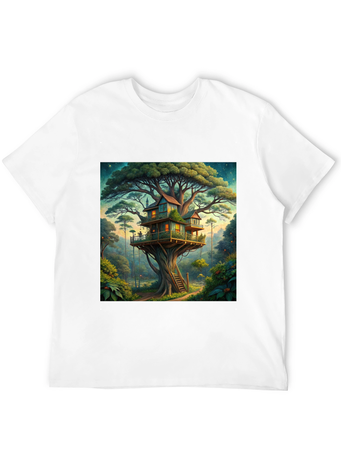 Black Treehouse Graphic Tee - Nature Lover's T-Shirt view 12