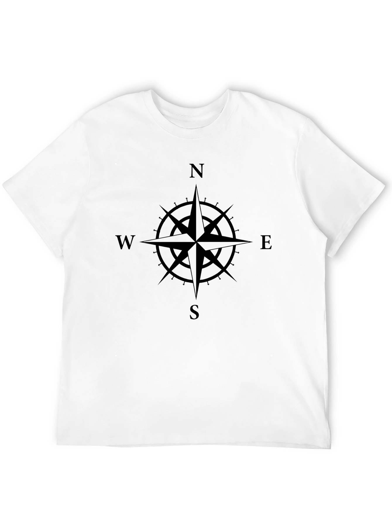 Black Compass Rose Graphic Tee - Men's Black T-Shirt view 12