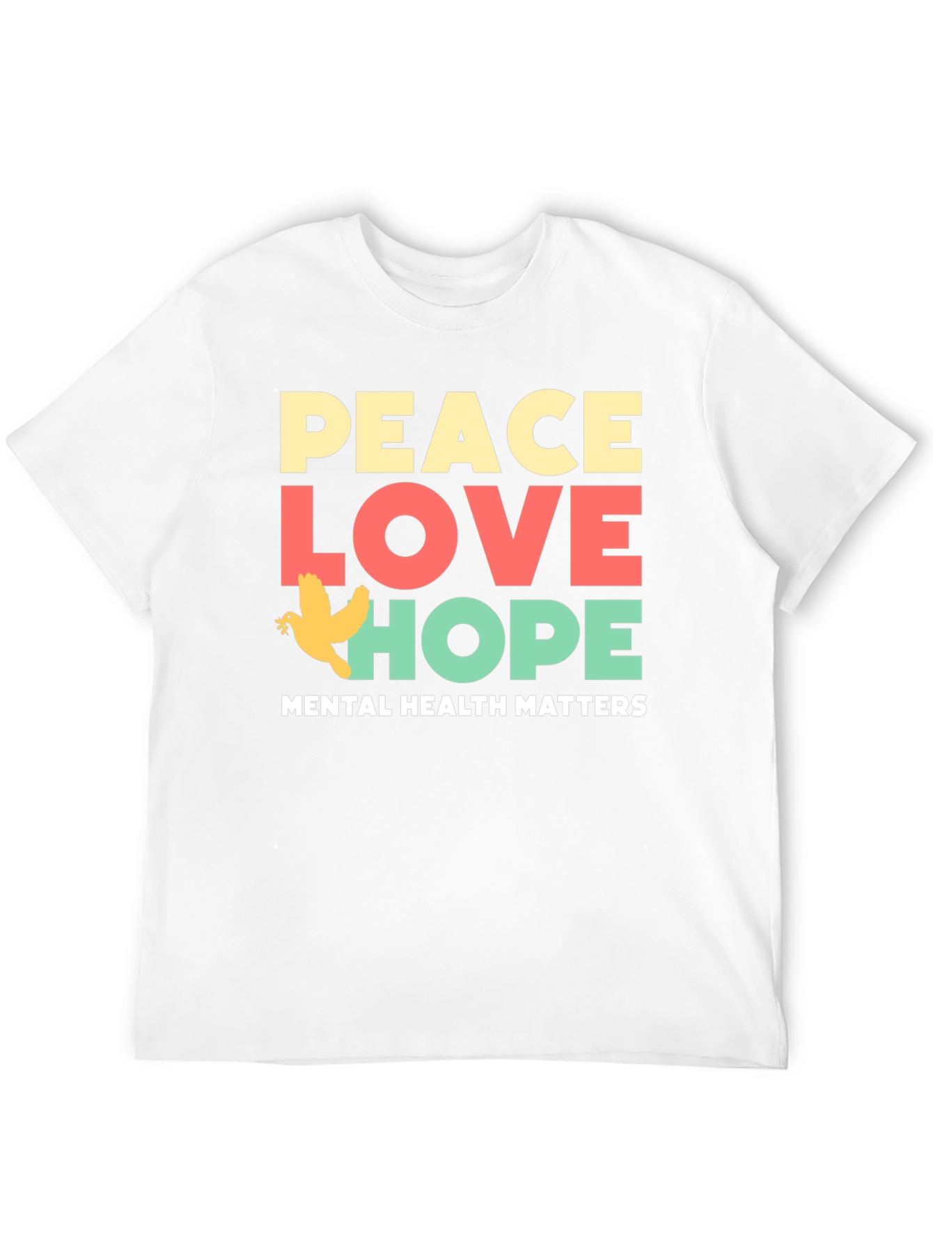 Black Peace Love Hope T-Shirt Mental Health Awareness Tee view 12